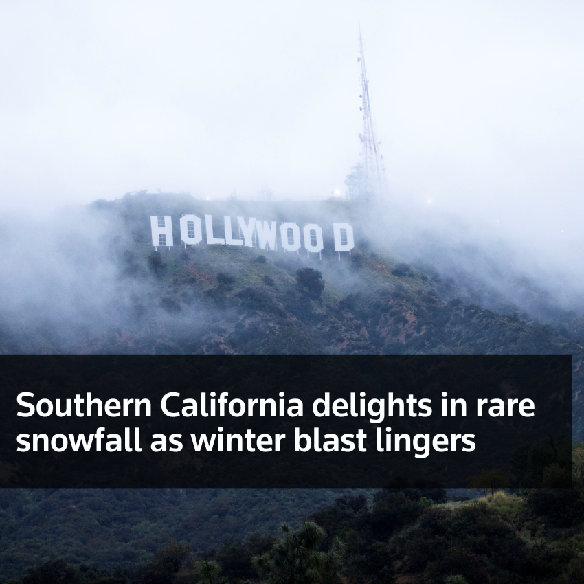 El sur de California se deleita con nevadas raras mientras persiste la explosión invernal