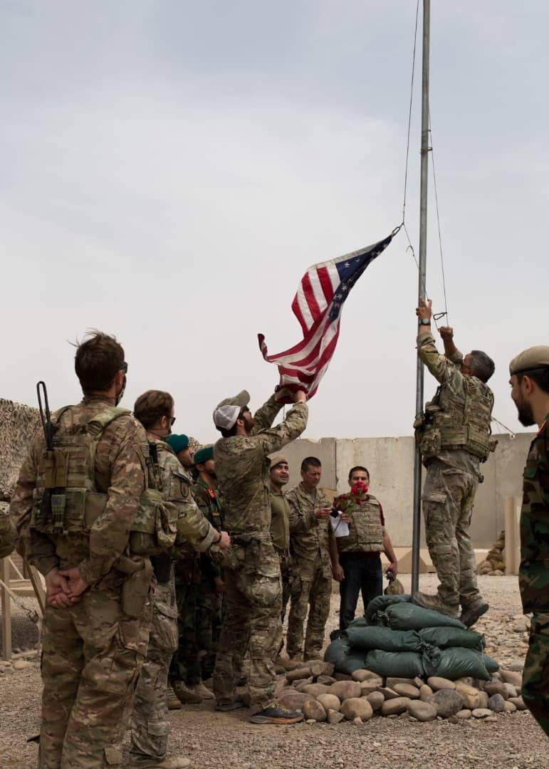 Handover ceremony at Camp Anthonic, from U.S. Army, to Afghan Defense Forces in Helmand province, Afghanistan May 2, 2021.  Ministry of Defense Press Office/Handout via REUTERS  