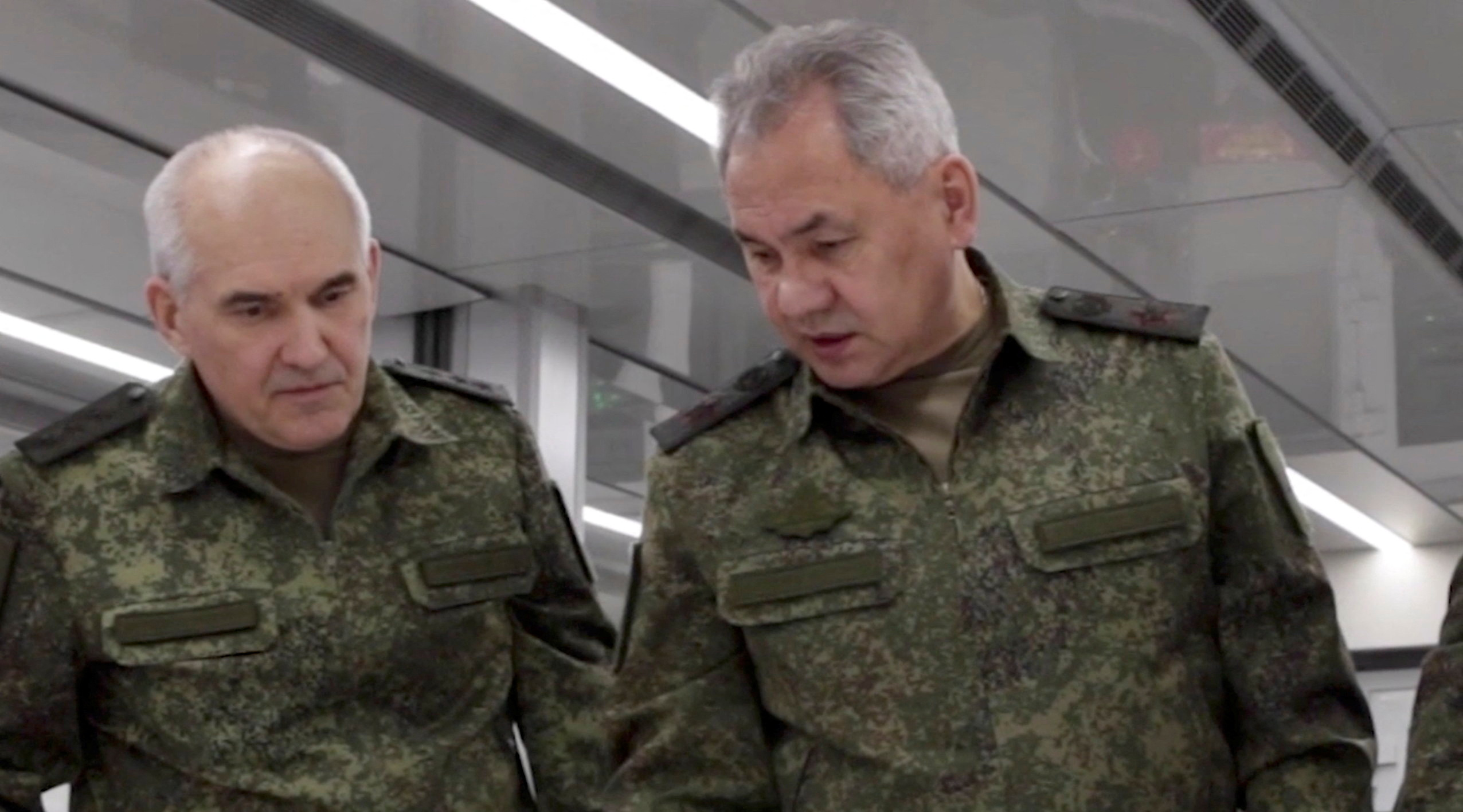 Russian Defence Minister Sergei Shoigu inspects Russian troop units engaged in Ukraine-Russia conflict