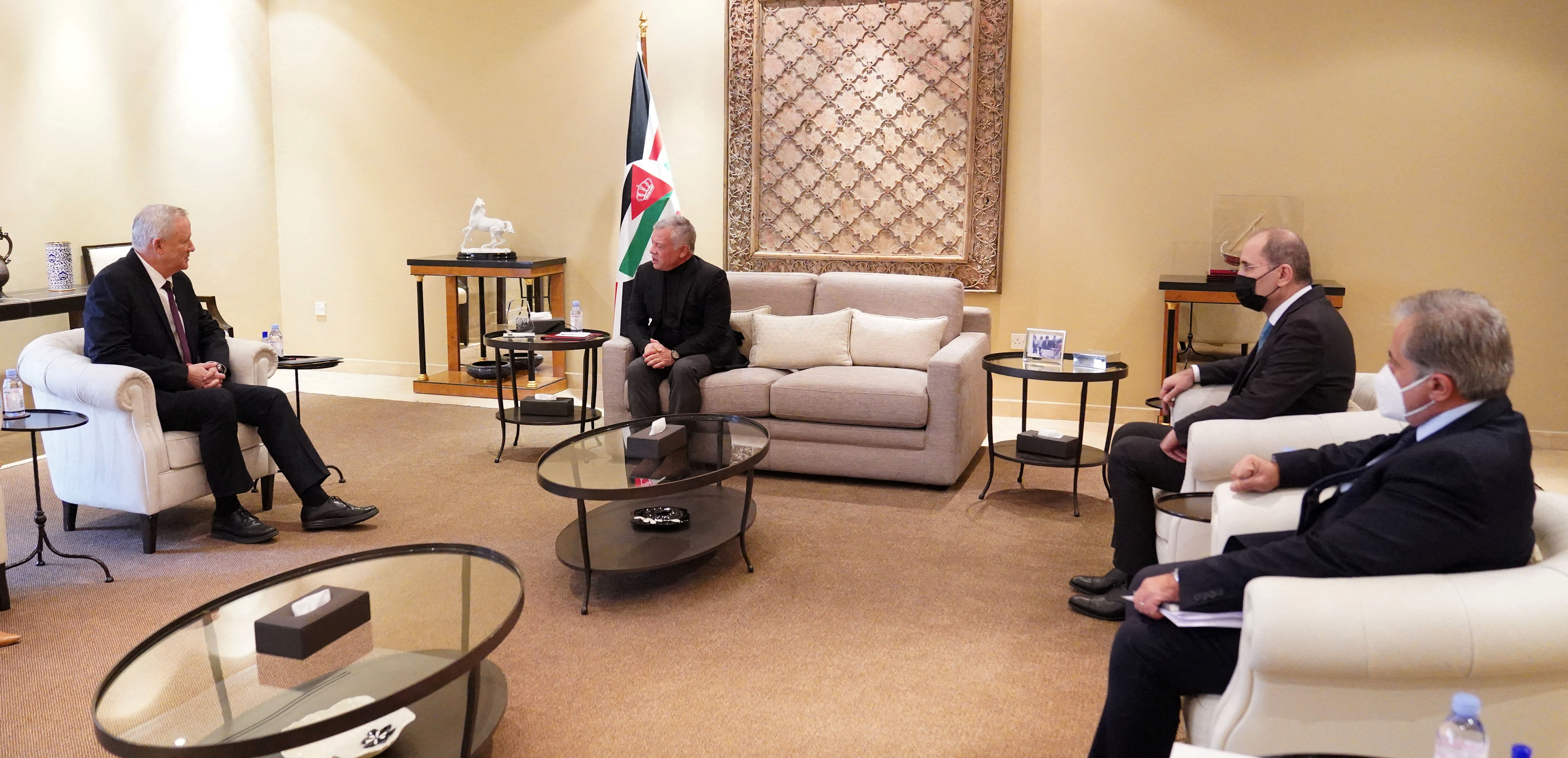 Jordan's King Abdullah II meets with Israeli Defence Minister Benny Gantz, in Amman