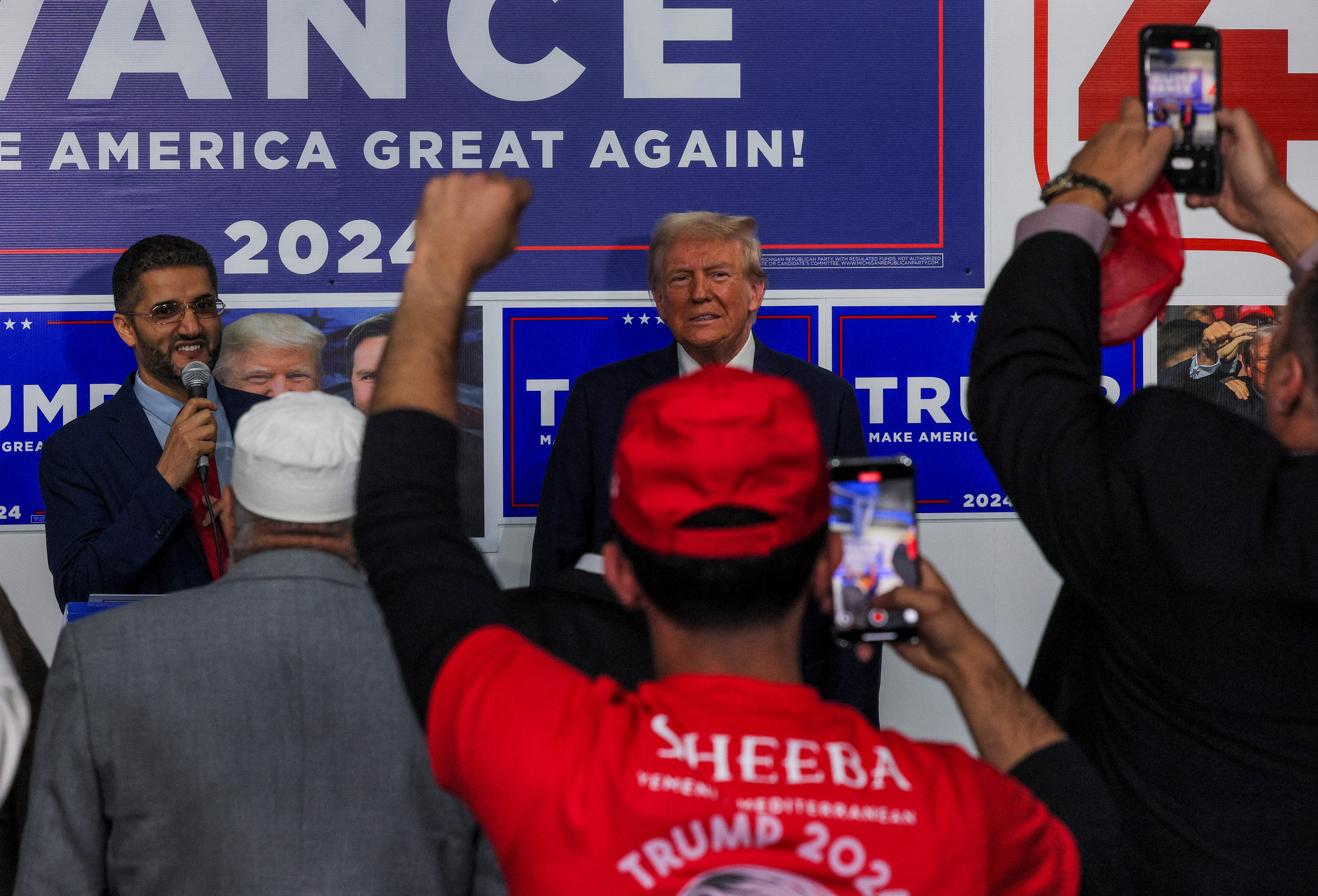 Republican presidential nominee former U.S. President Donald Trump campaigns in Michigan