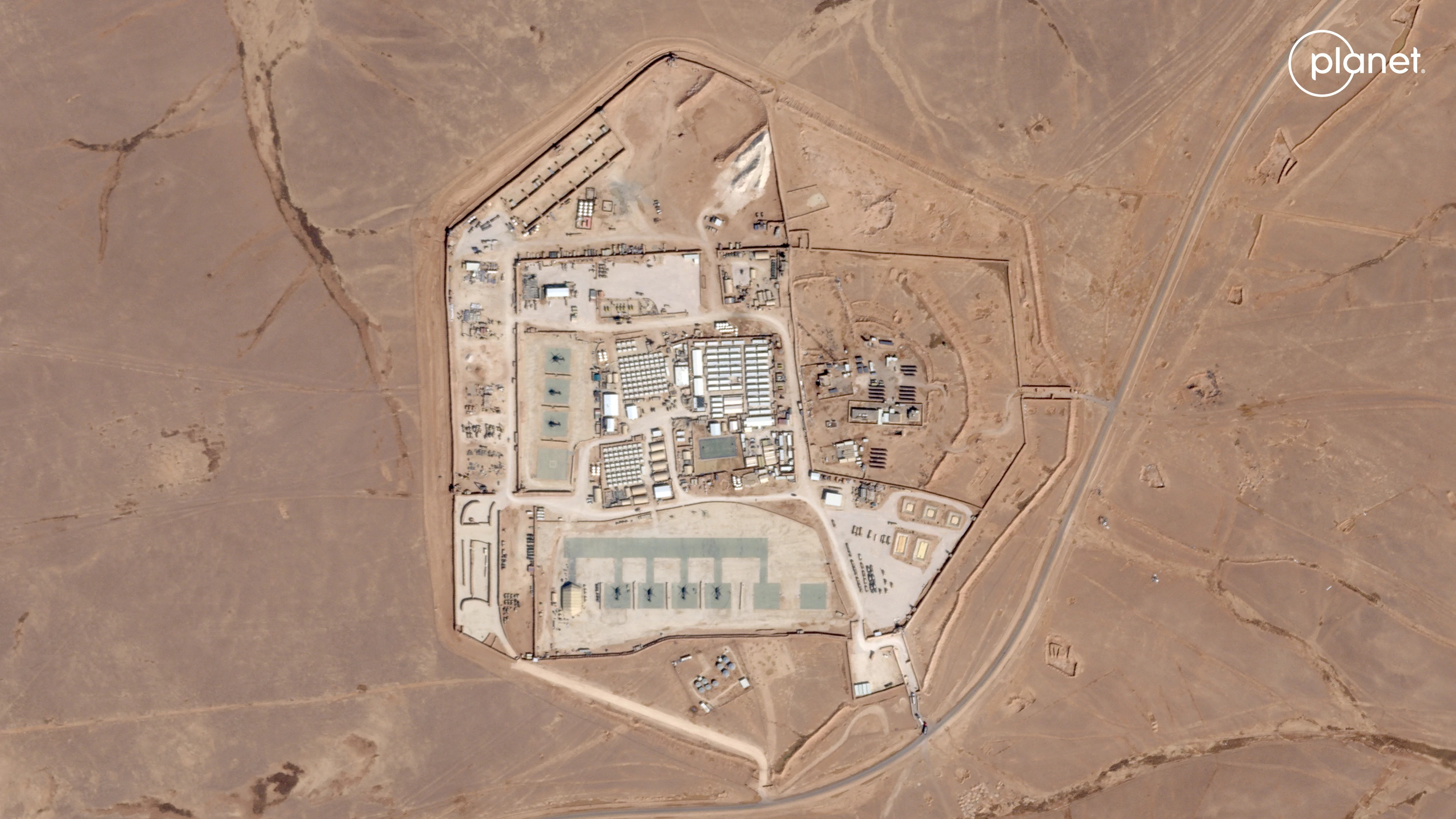 Satellite handout image of Tower 22 U.S. military outpost