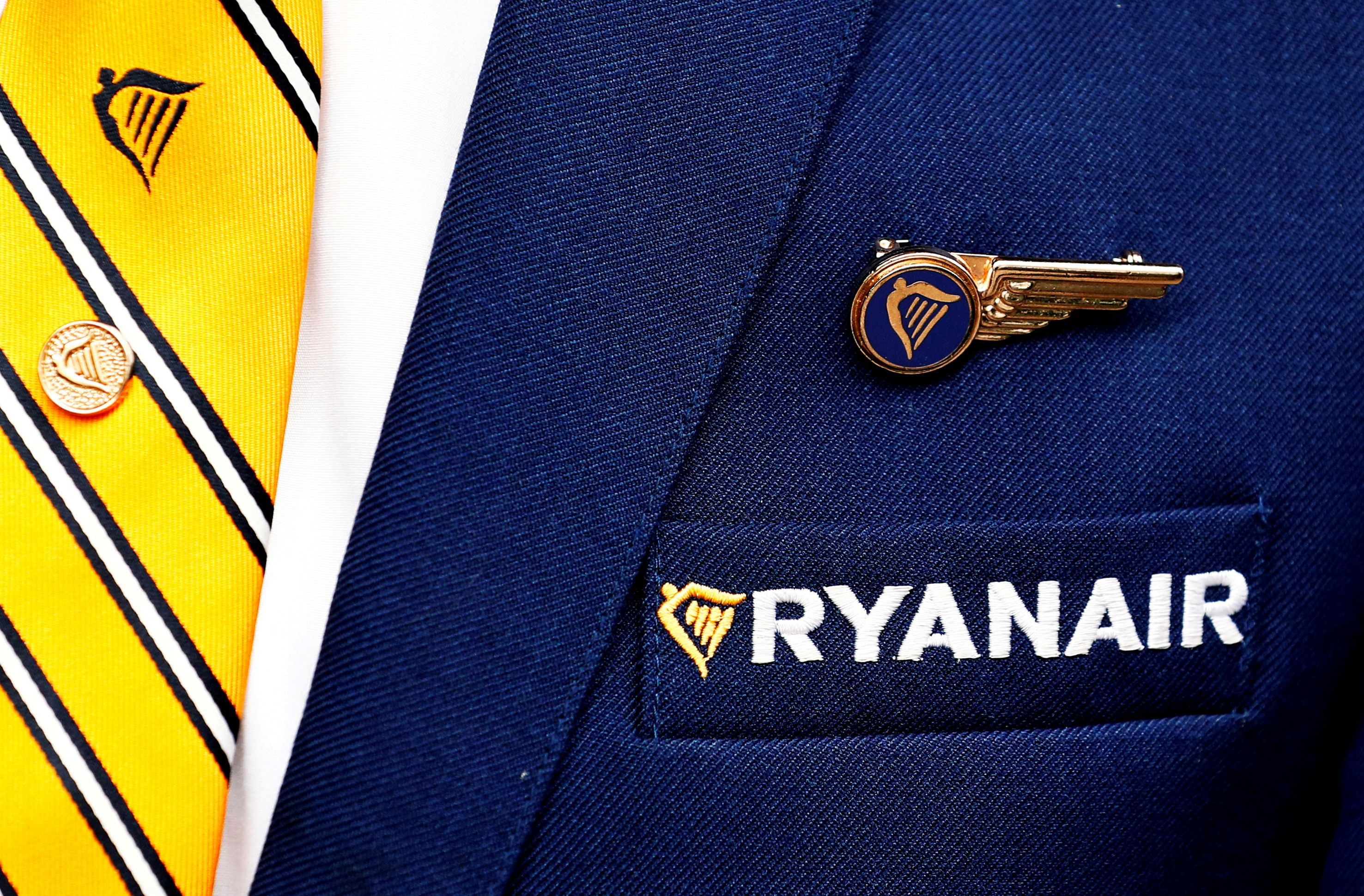 Ryanair logo on cabin crew uniform