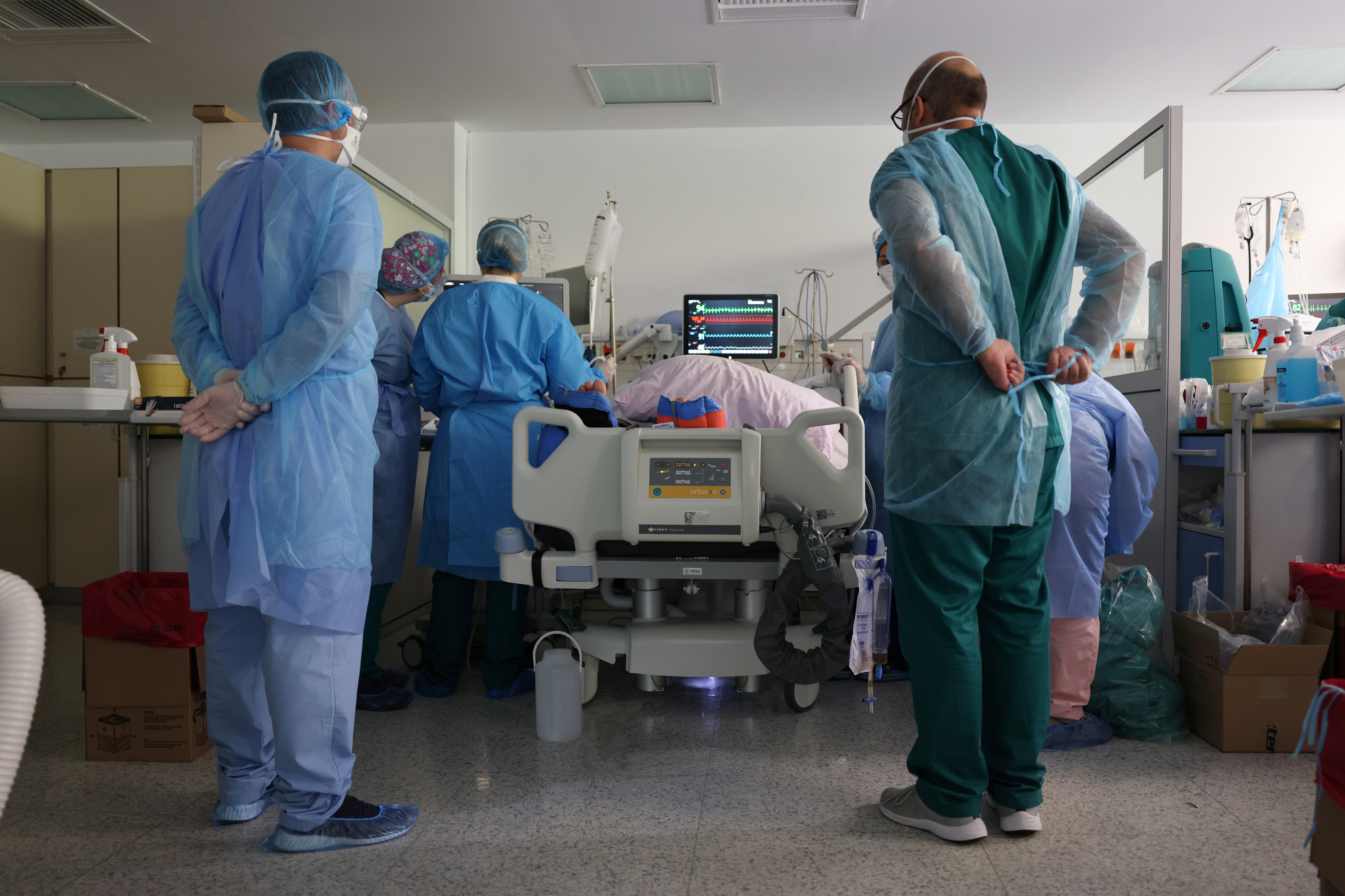 Intensive care unit at Sotiria hospital in Athens