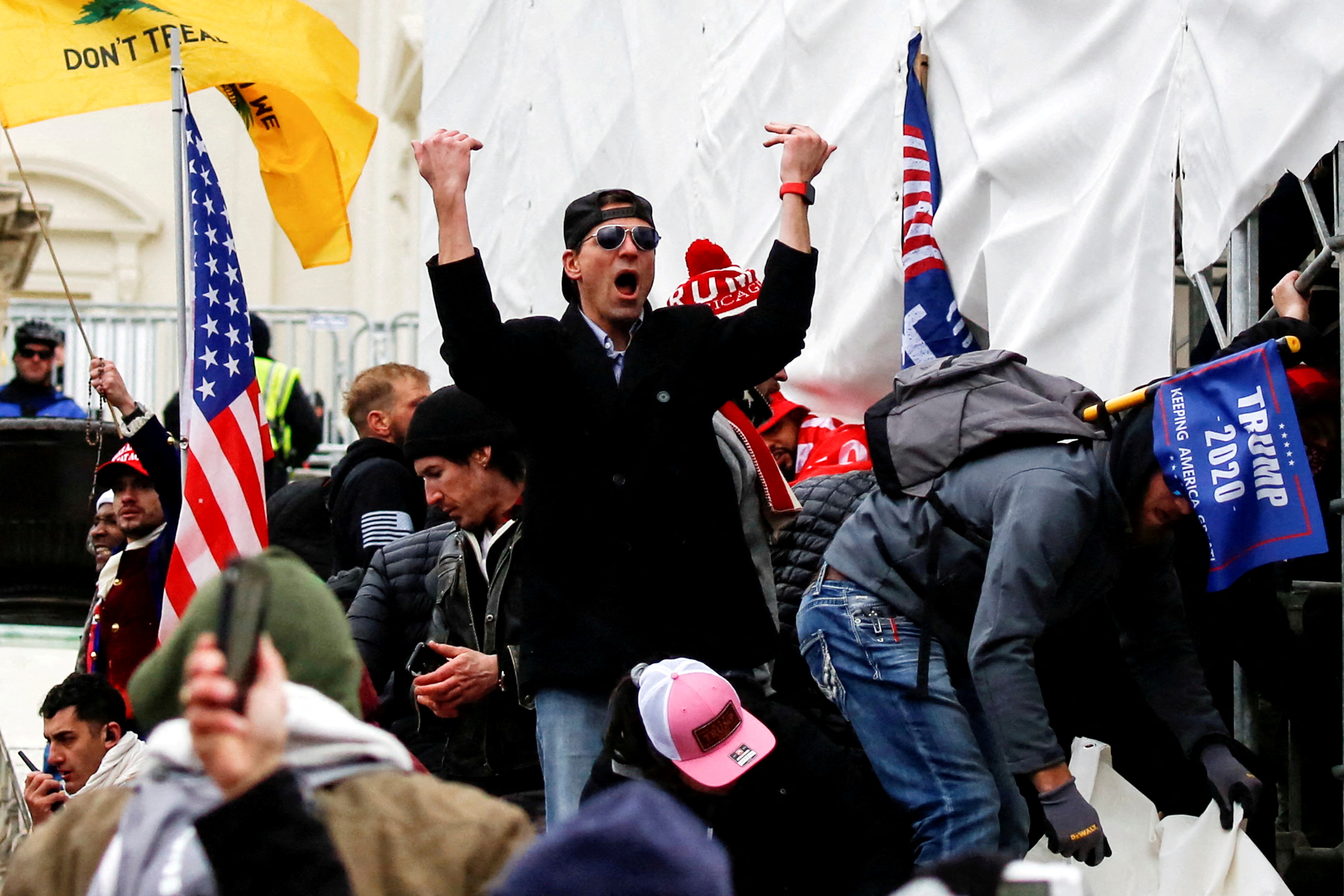 Man identified as Ryan Kelley during January 6 protest in Washington