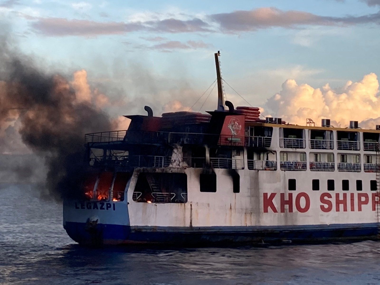 Philippines ferry carrying 120 people catches fire at sea