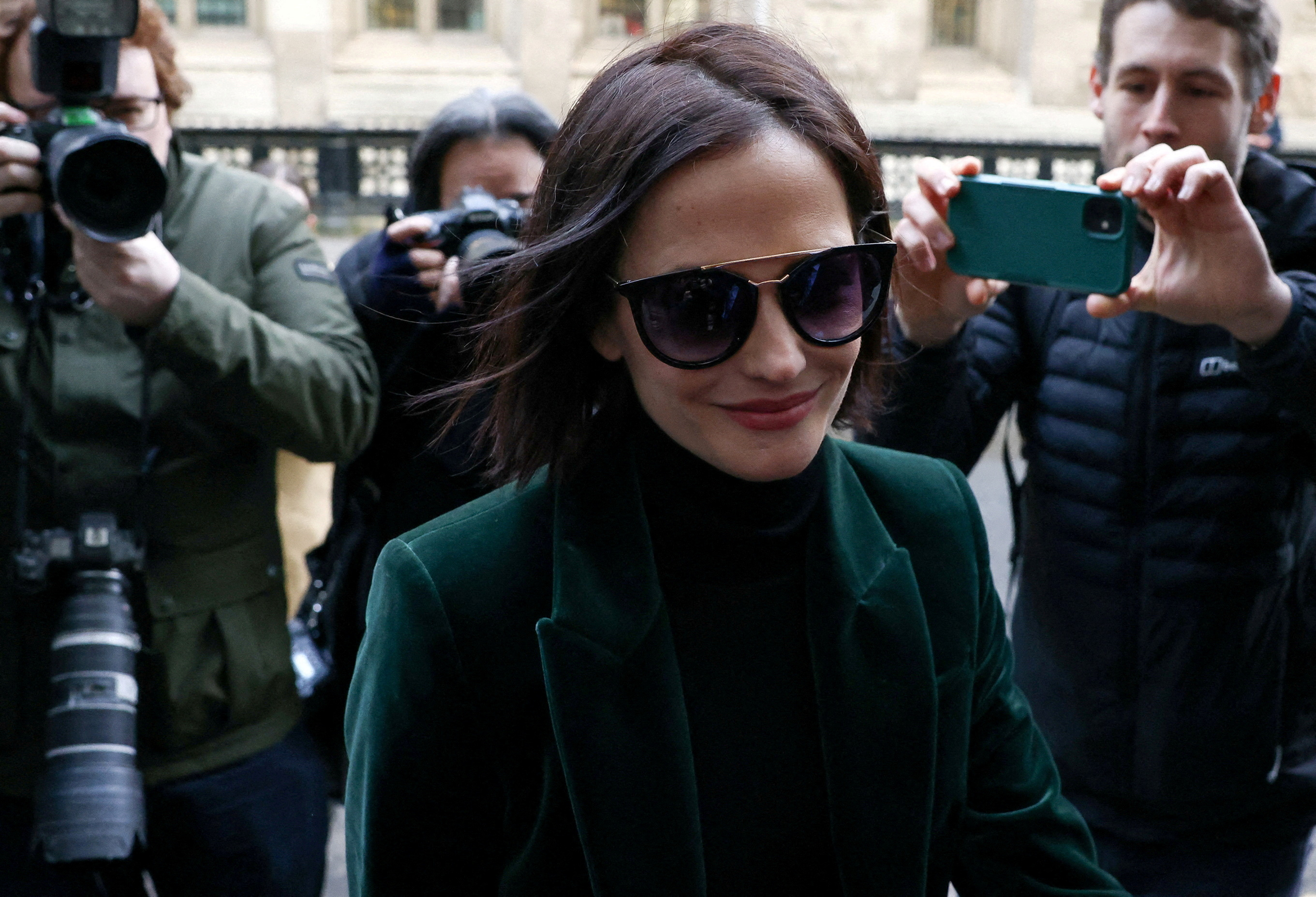 French actress Eva Green arrives at The Rolls Building courthouse in London