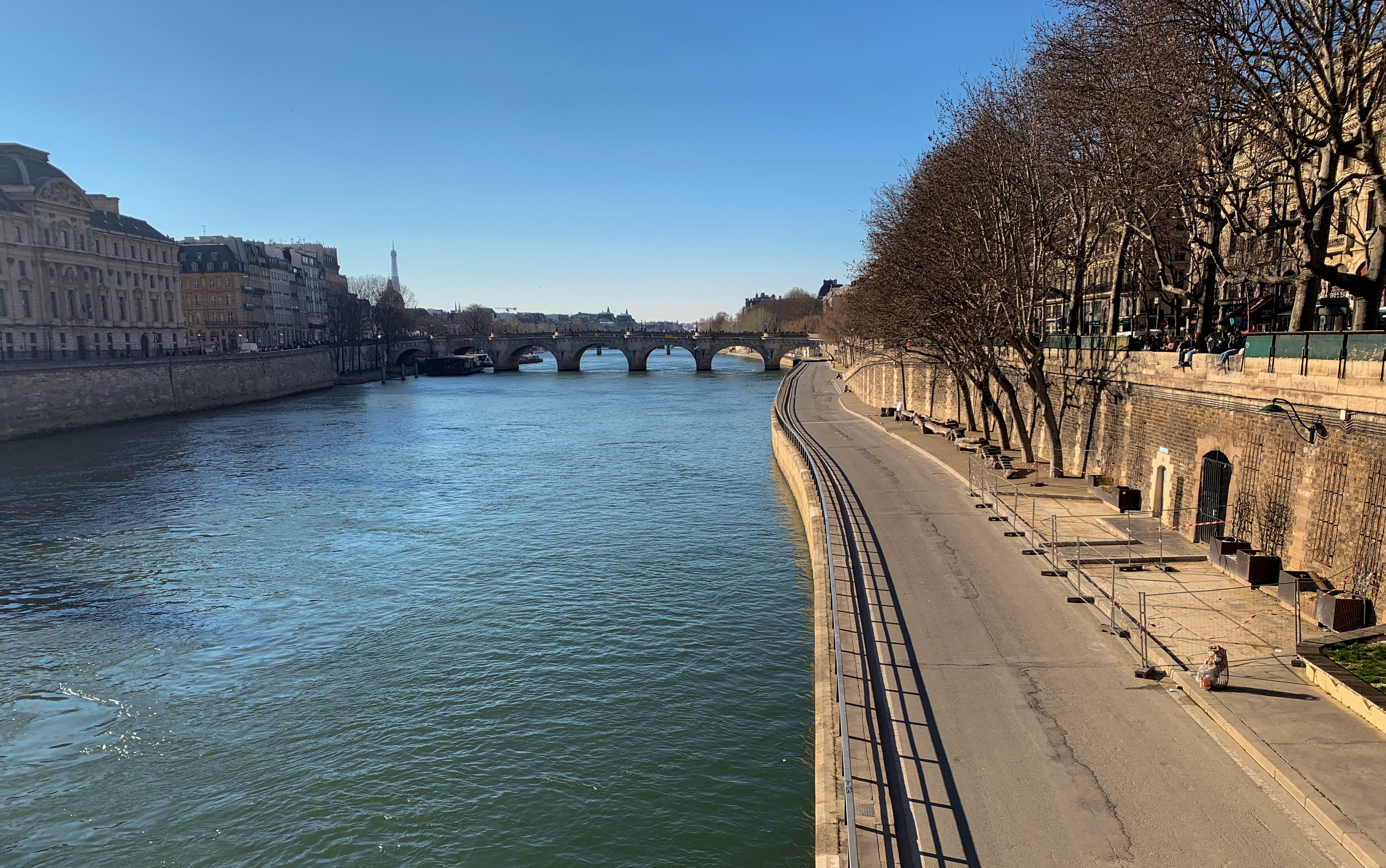 Empty Seine river banks amid COVID-19 restrictions in Paris