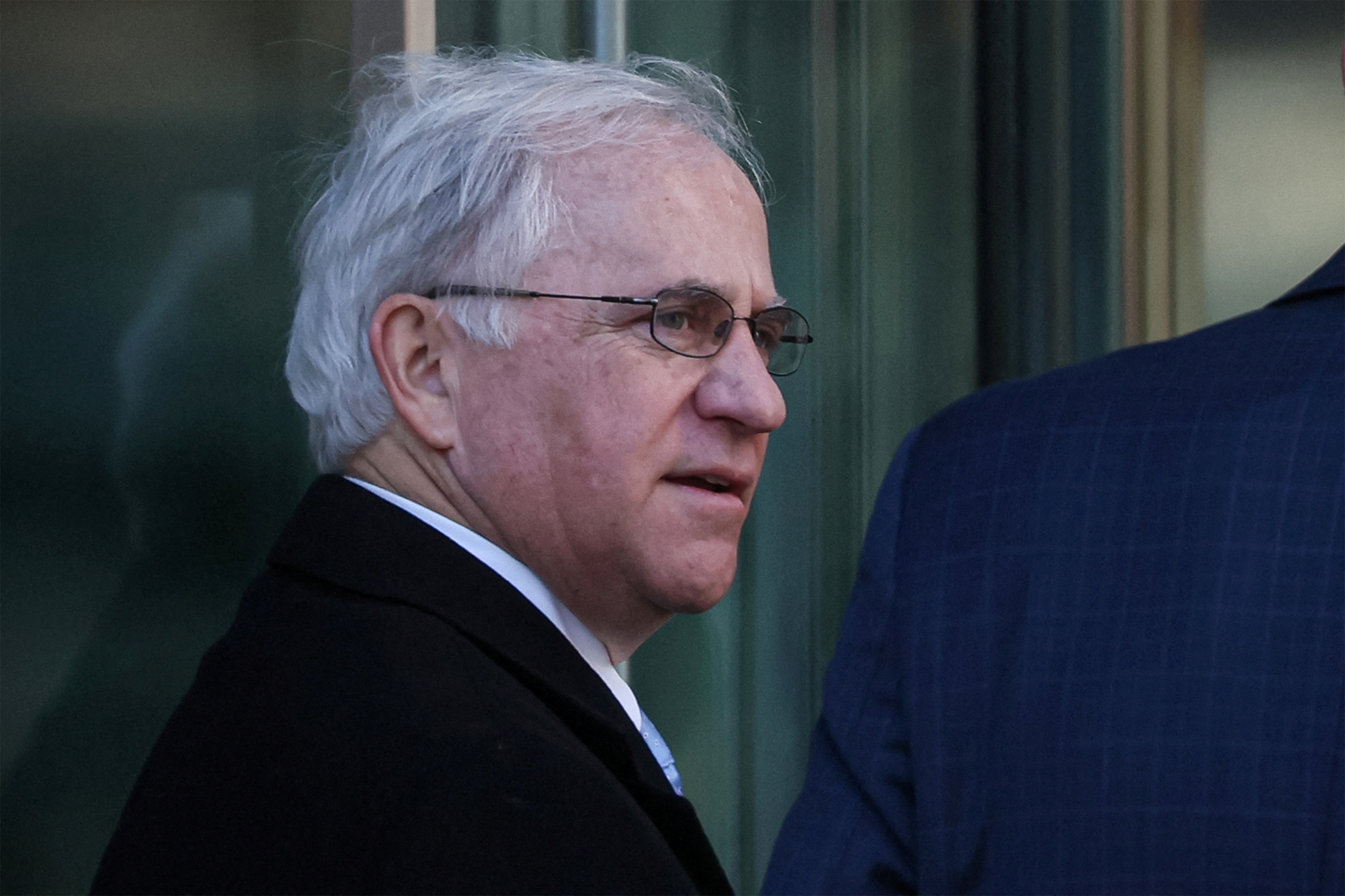 Former U.S. Congressman Stephen Buyer arrives for his insider trading trial in New York