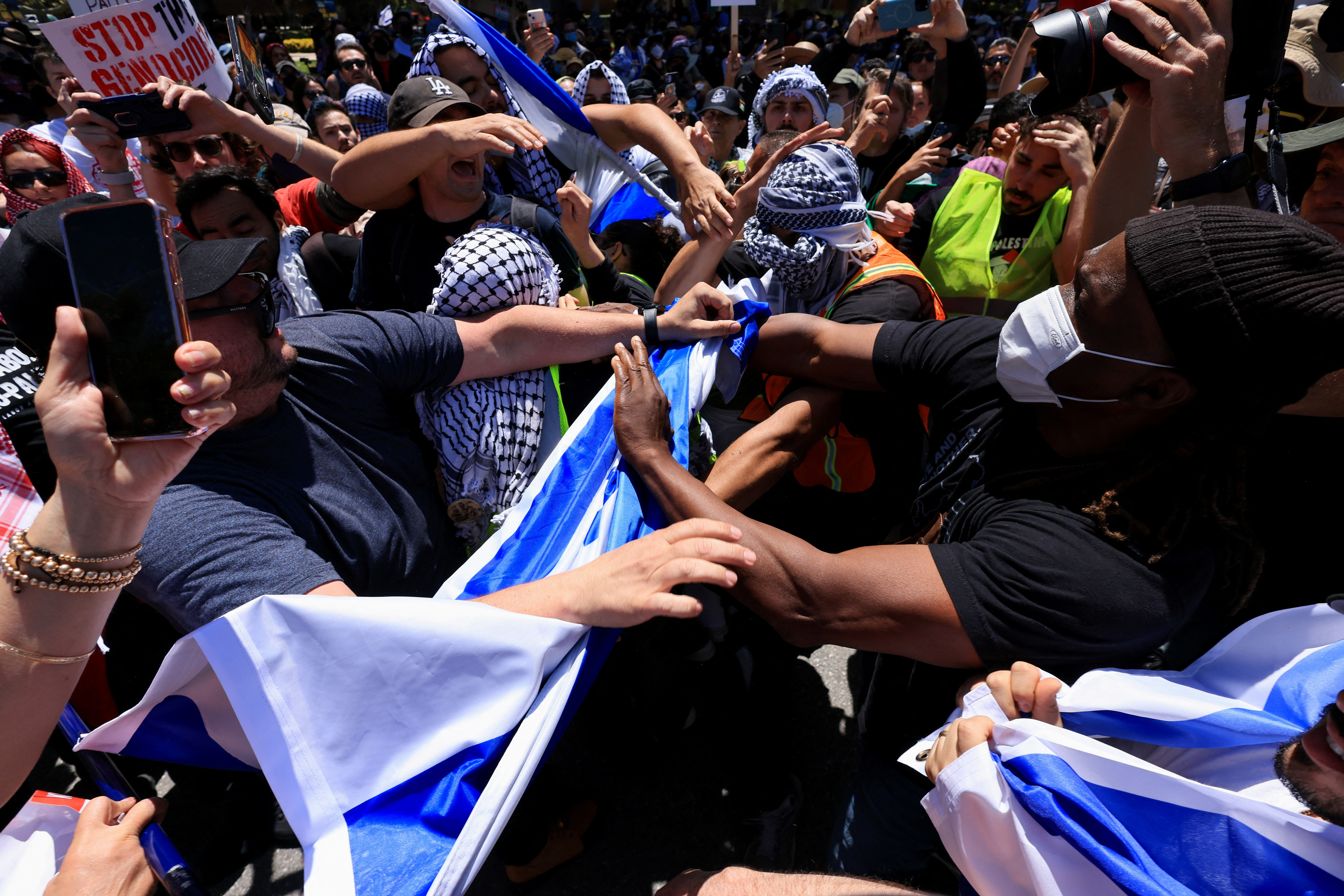 Protests amid ongoing conflict between Israel and Hamas, at the UCLA in Los Angeles