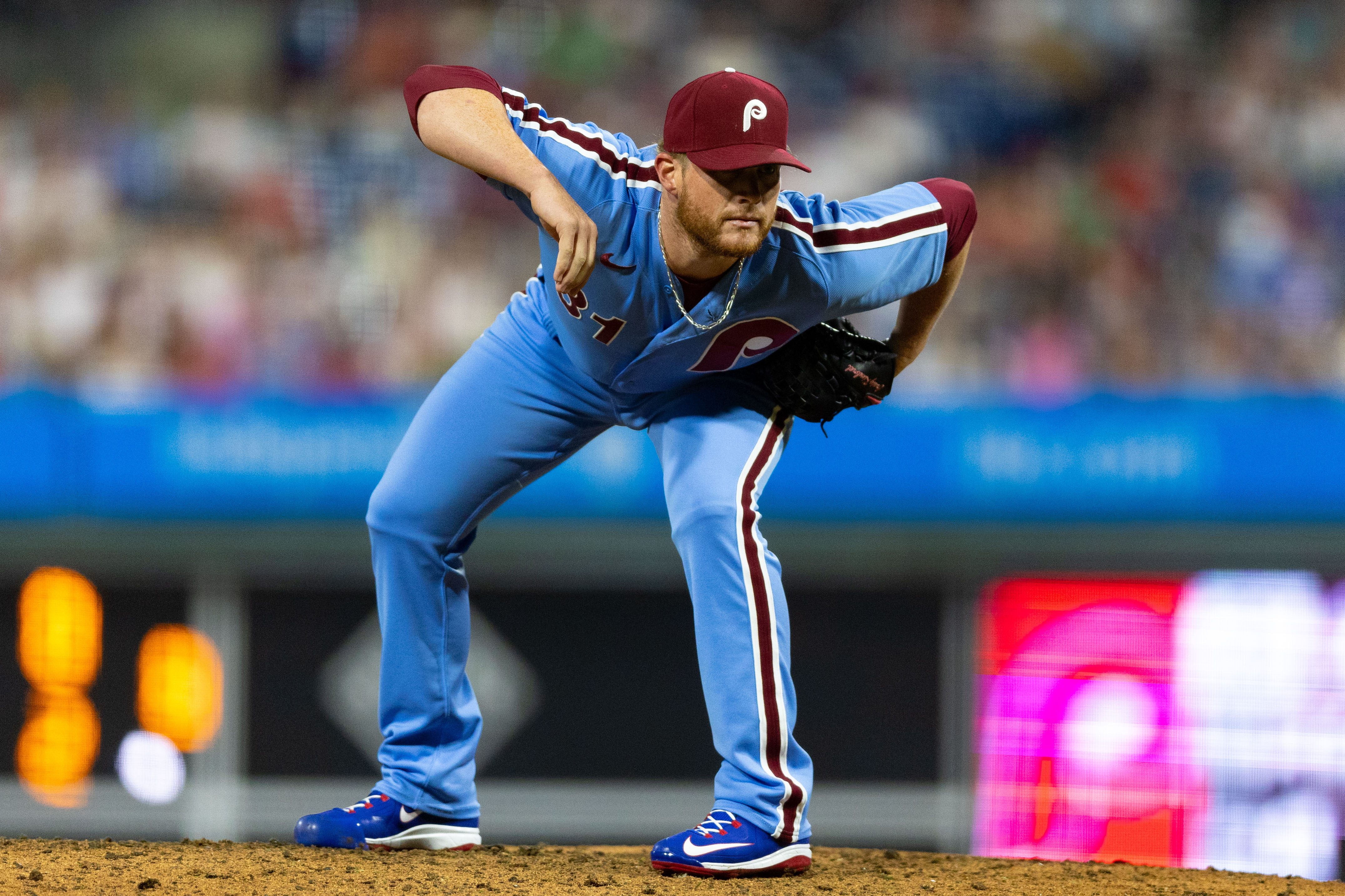 WASHINGTON, DC - JUNE 03: Phillies pitcher Matt Strahm (25) throws a pitch  during the Philadelphia Phillies versus Washington Nationals MLB game at  Nationals Park on June 3, 2023 in Washington, D.C.. (