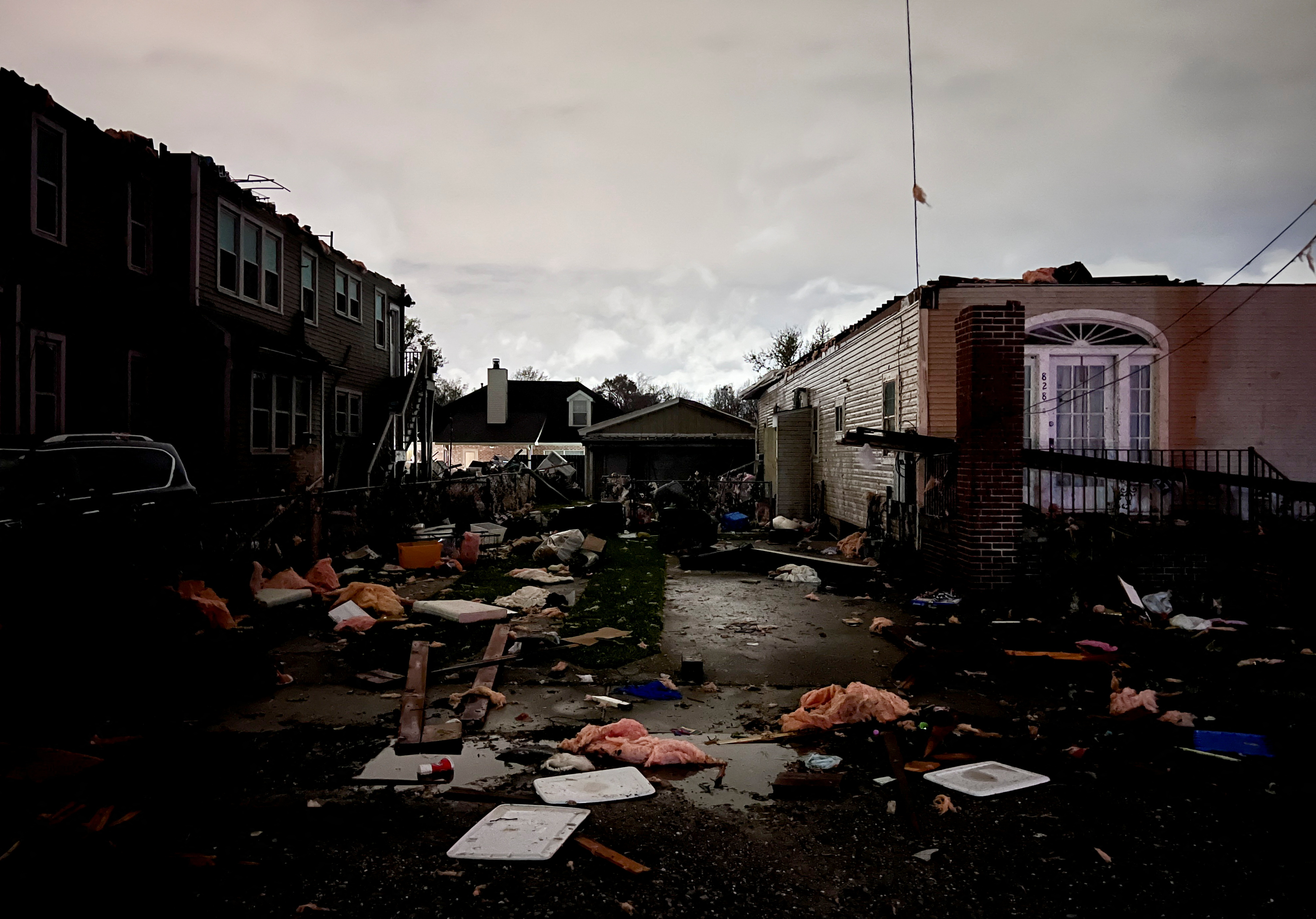 A large tornado strikes New Orleans