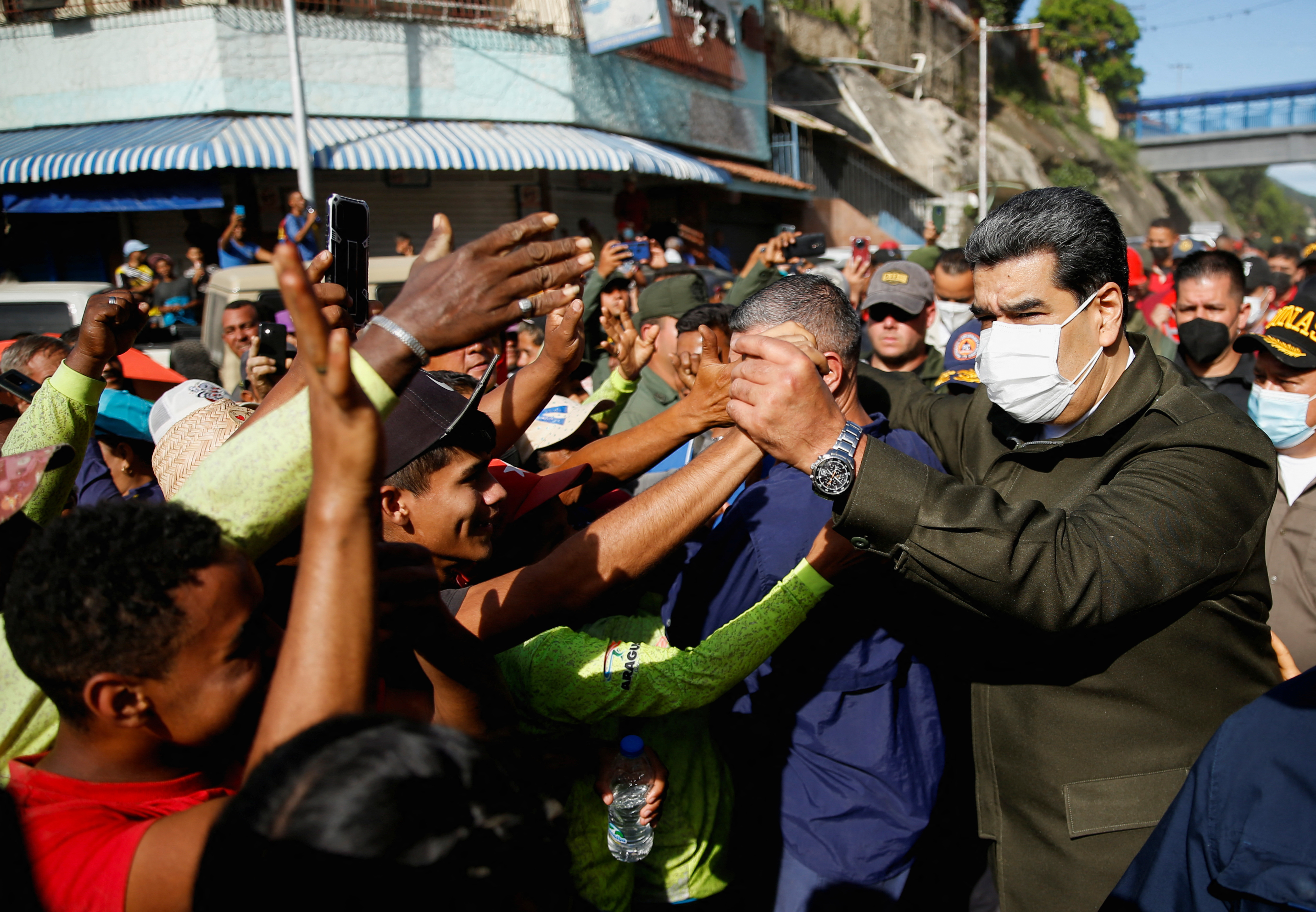 Venezuelan President Nicolas Maduro visits Las Tejerias