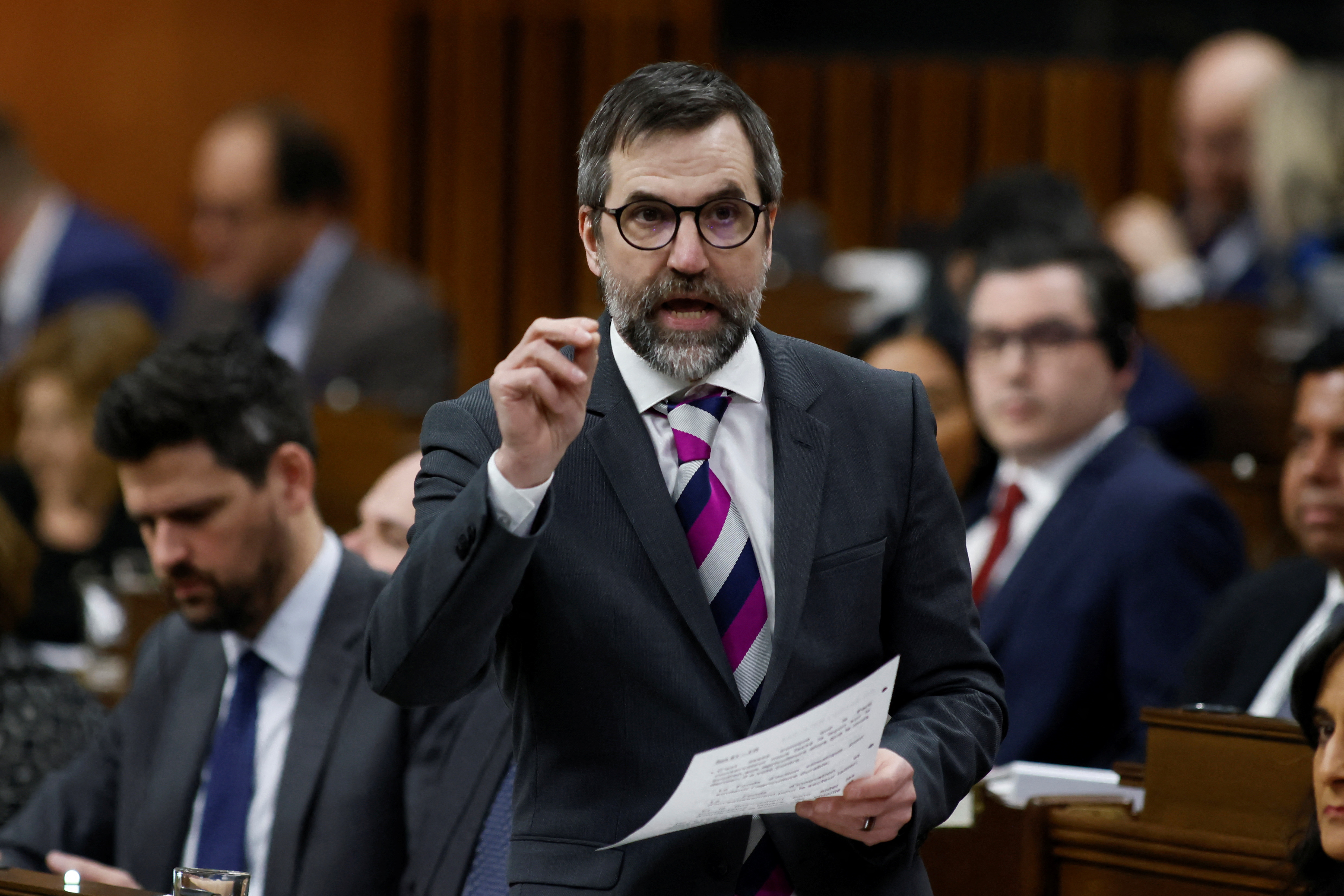 Canada's Minister of the Environment and Climate Change Steven Guilbeault speaks during Question Period in the House of Commons on Parliament Hill in Ottawa