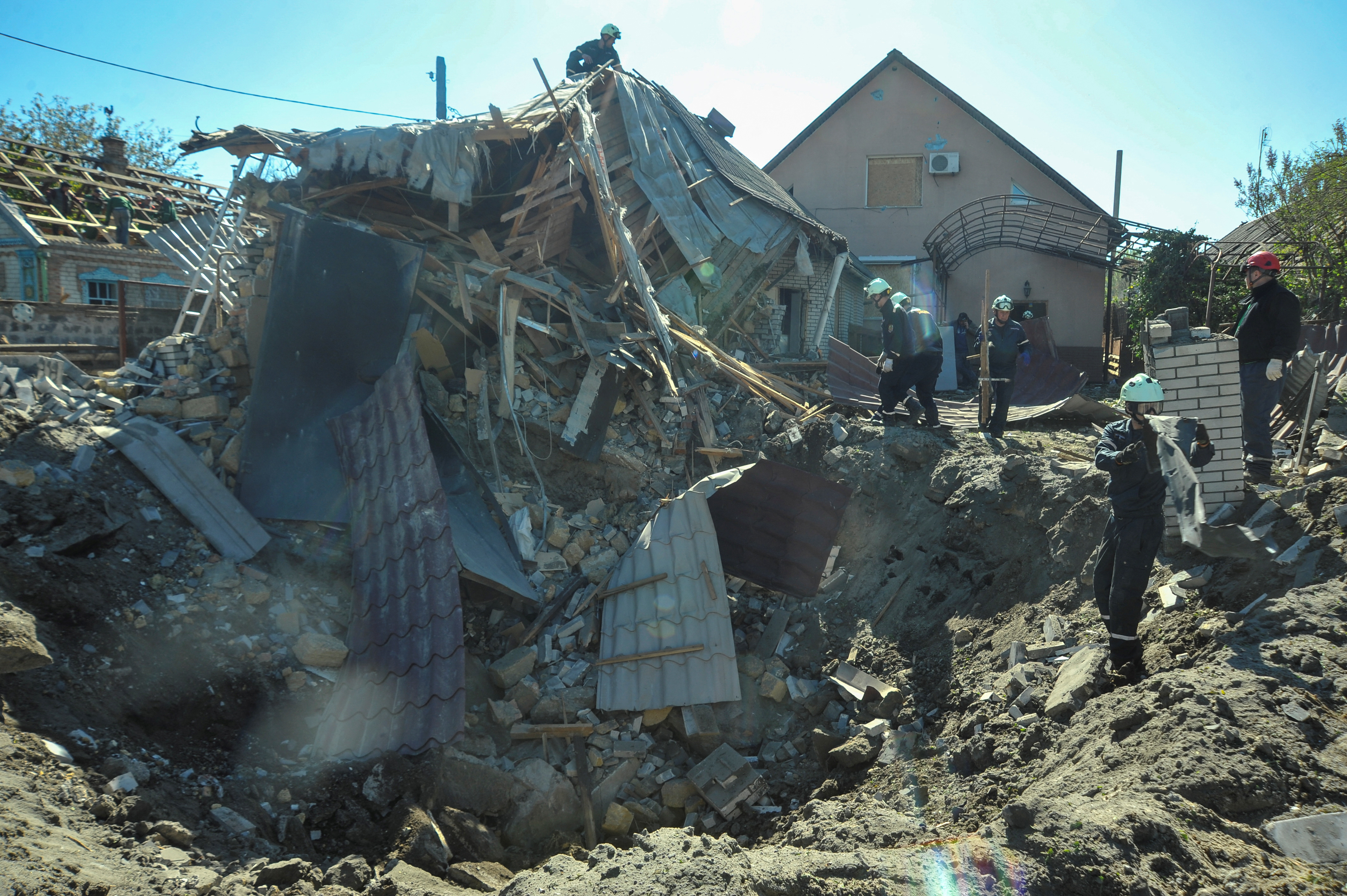 Aftermath of a Russian missile attack in Zaporizhzhia