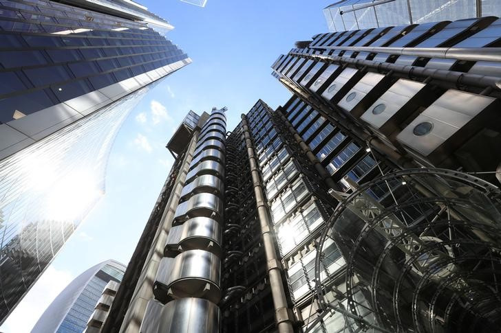 Lloyds of London's headquarters are seen in the City of London