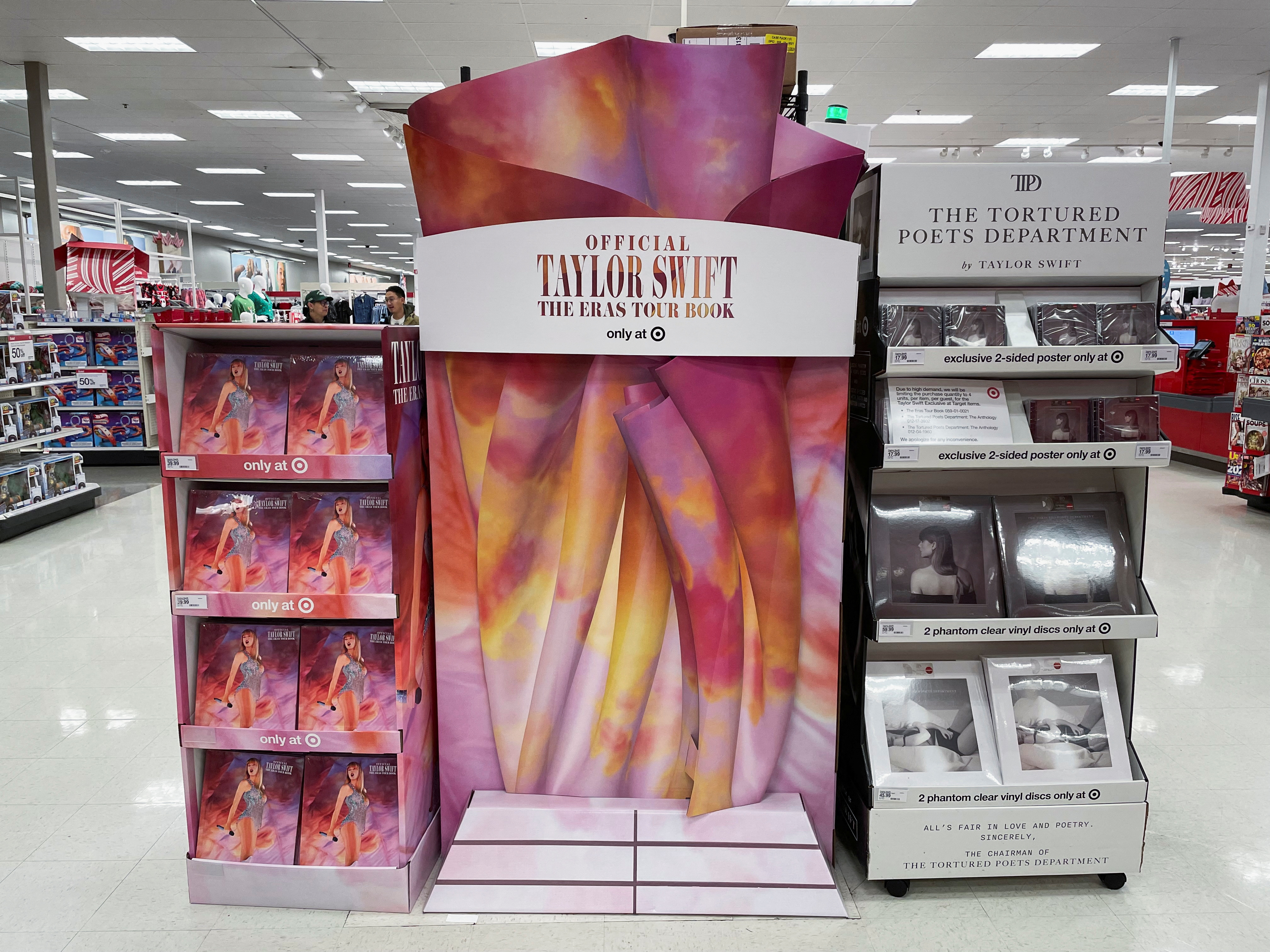 Taylor Swift merchandise on display at a Target store in North Bergen