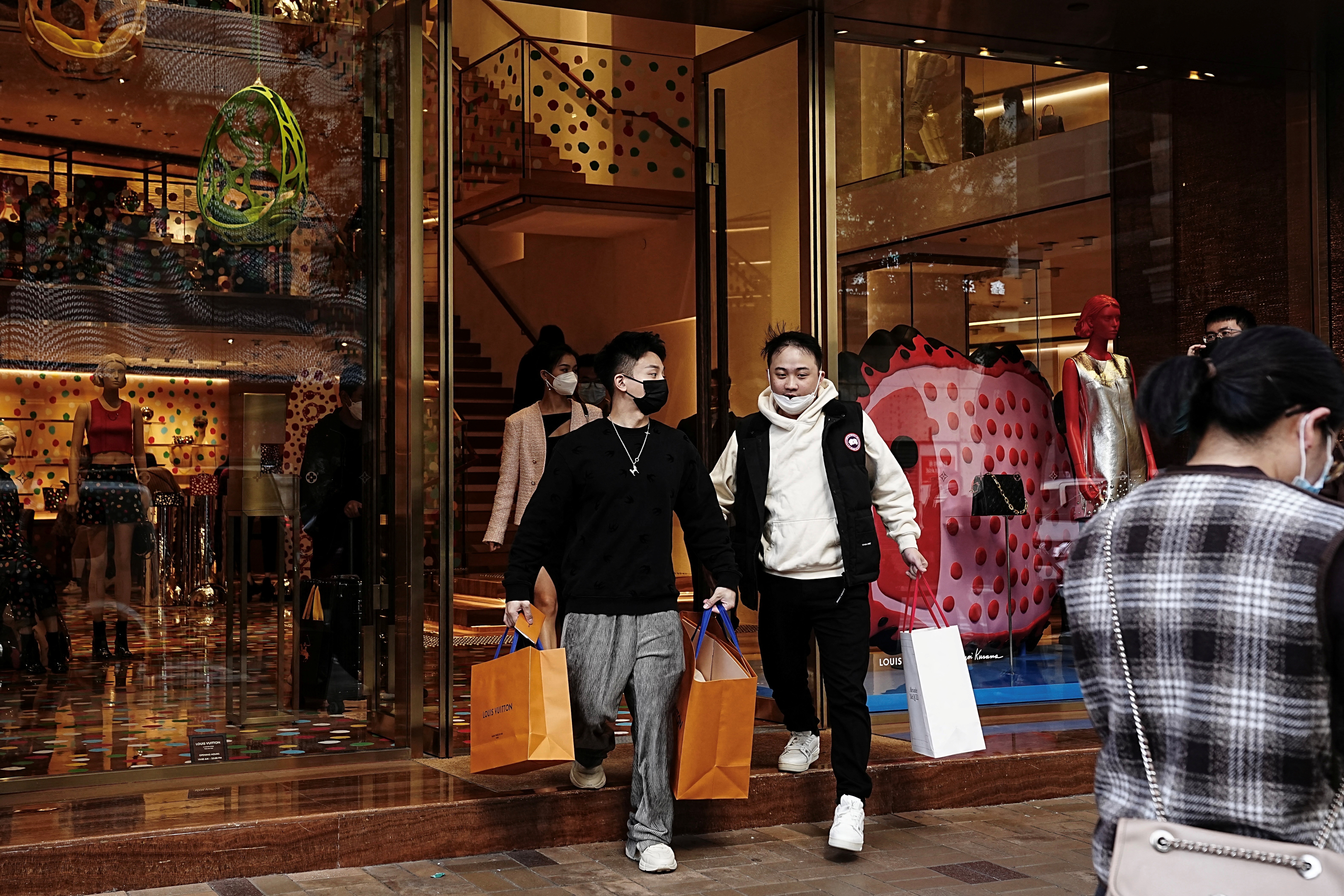 Canton Road Luxury Shopping Street in Hong Kong Editorial Image