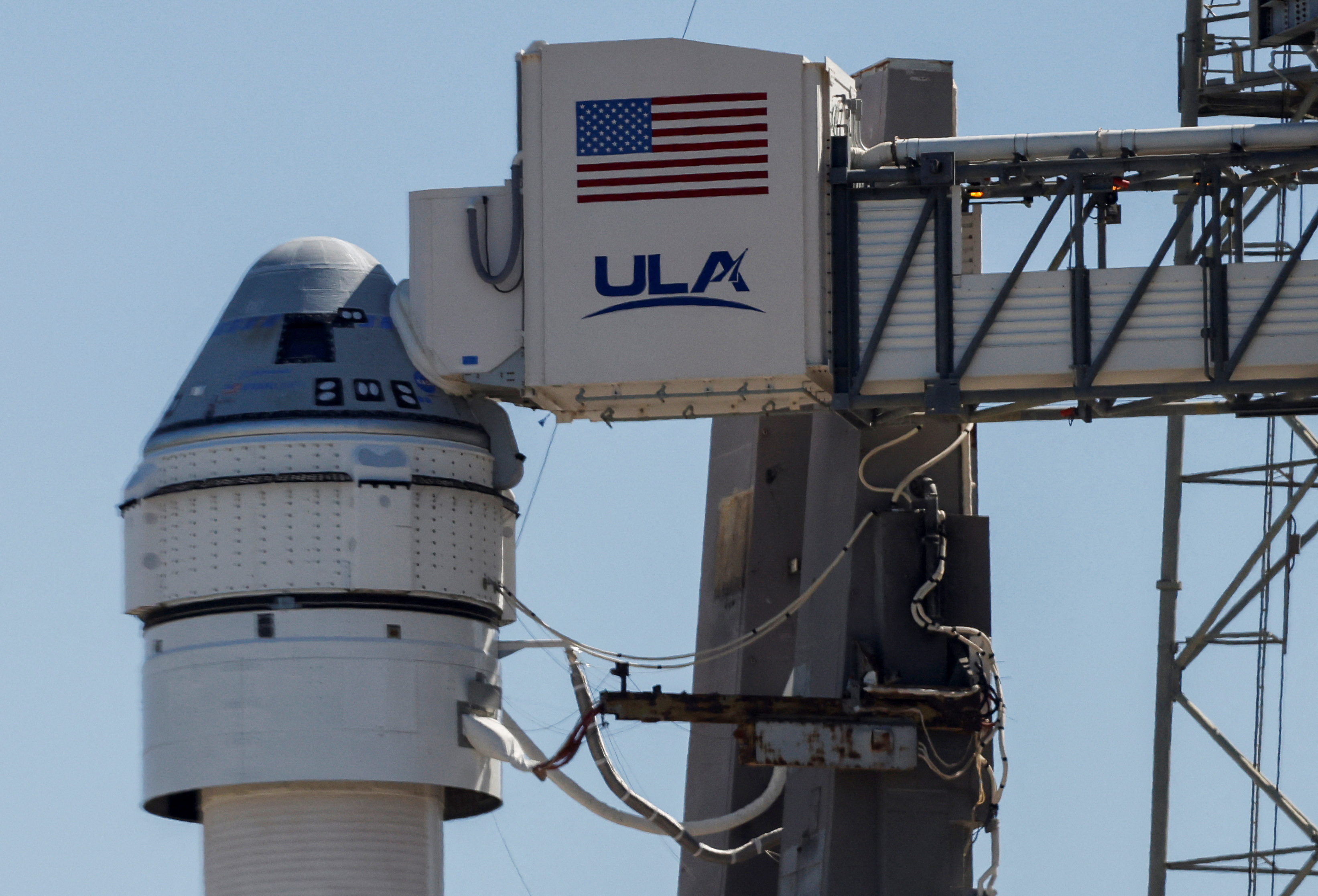 Boeing’s Starliner spacecraft, aboard a United Launch Alliance Atlas 5 rocket, is prepared for launch