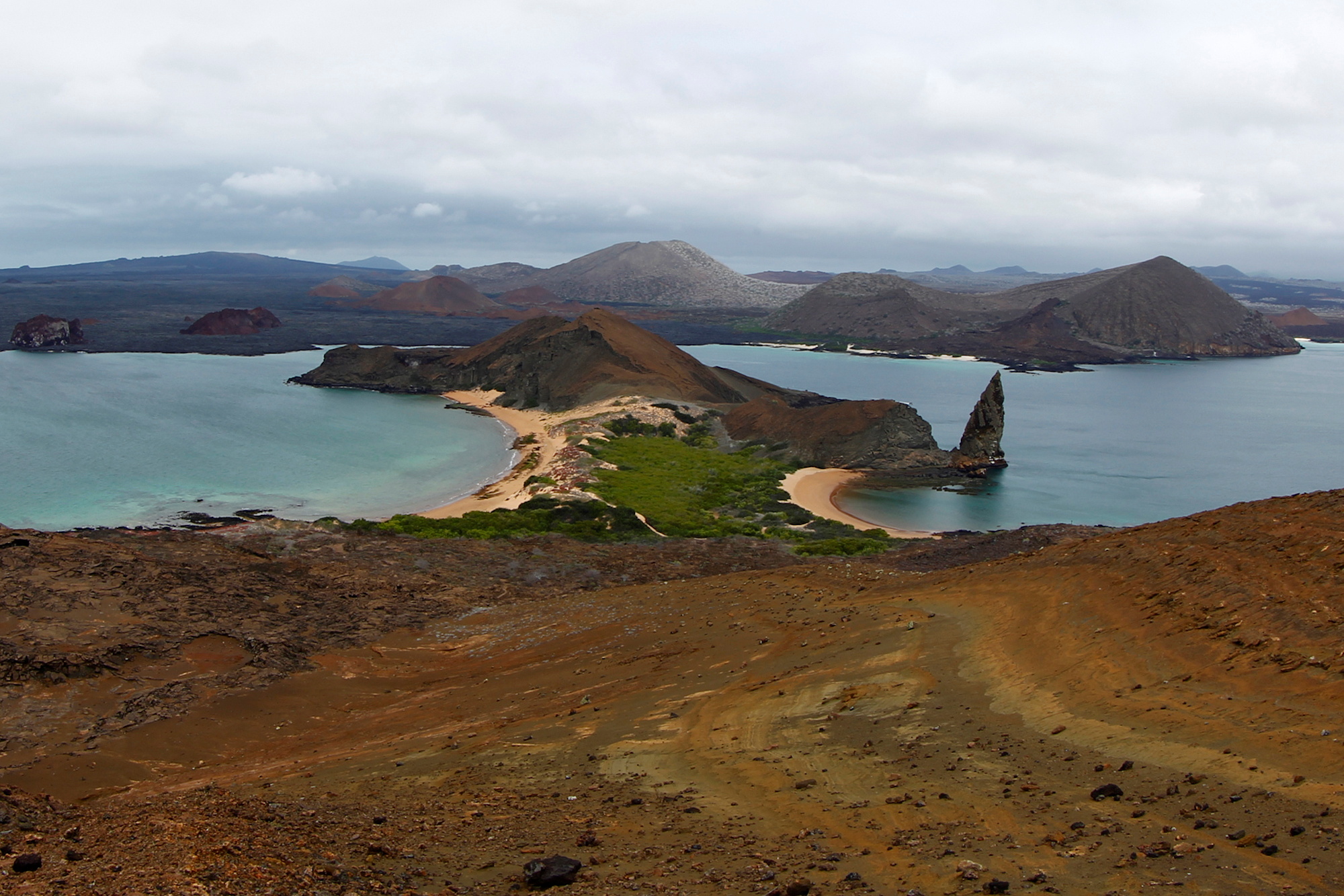 The view from the top of Bartolome Island in Galapagos