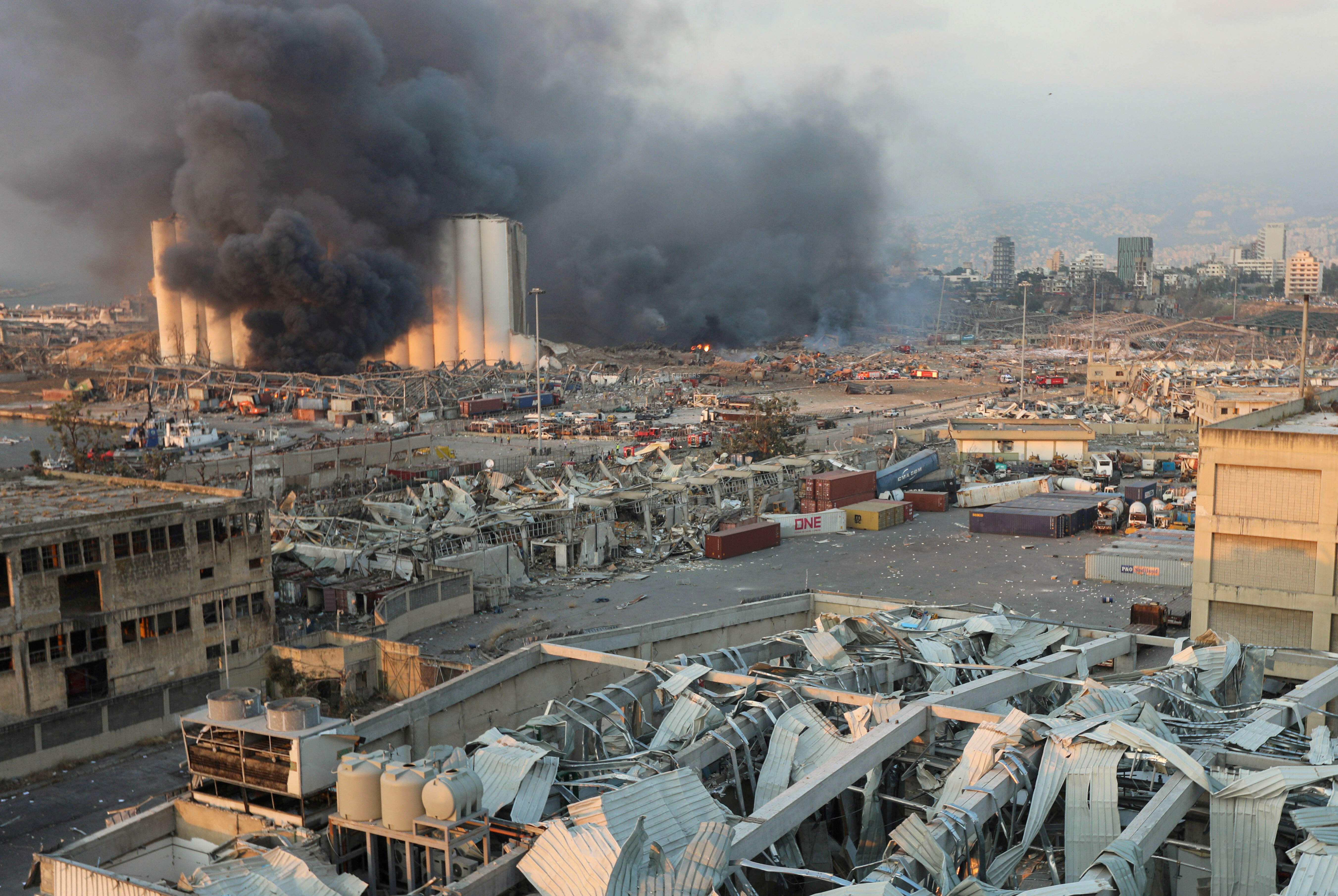 Разрушенная столица. Взрыв в Ливане порт Бейрут. Взрыв в Бейруте 4 августа 2020.