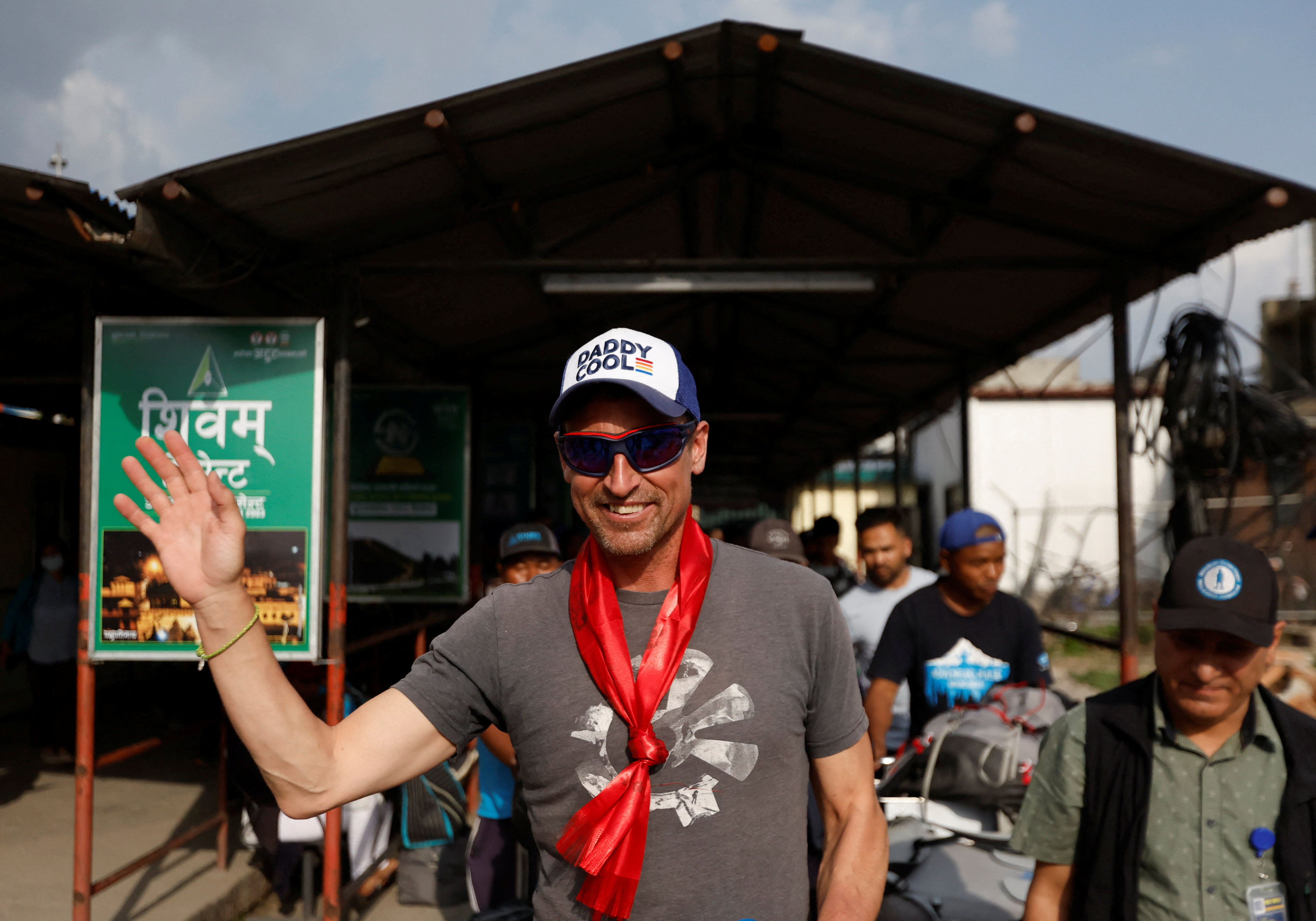 British climber Kenton Cool returns after completing his 17th ascent of Mount Everest in Kathmandu