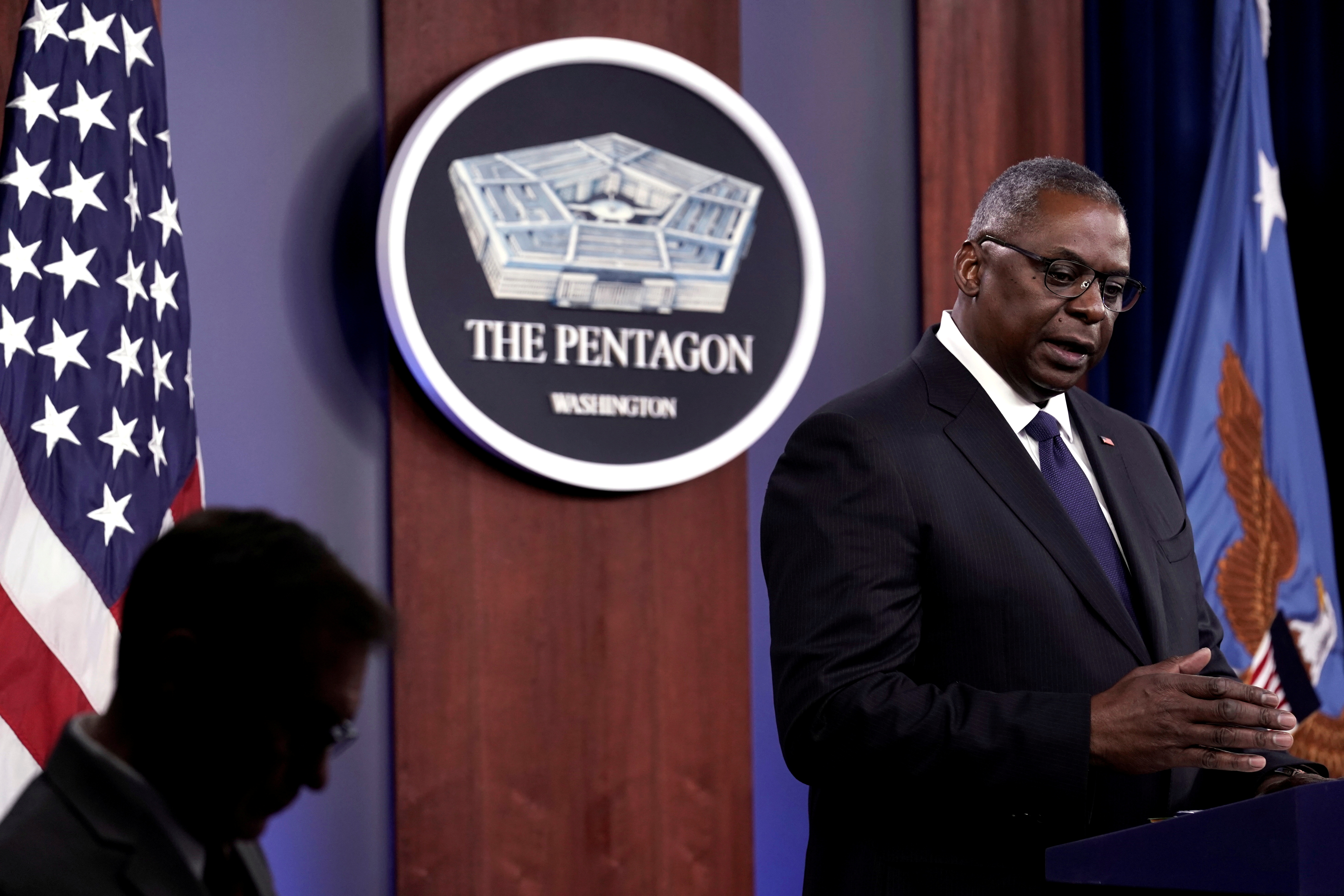 Defense Secretary Lloyd Austin and Joint Chiefs of Staff Chairman Army General Mark Milley hold a news conference
