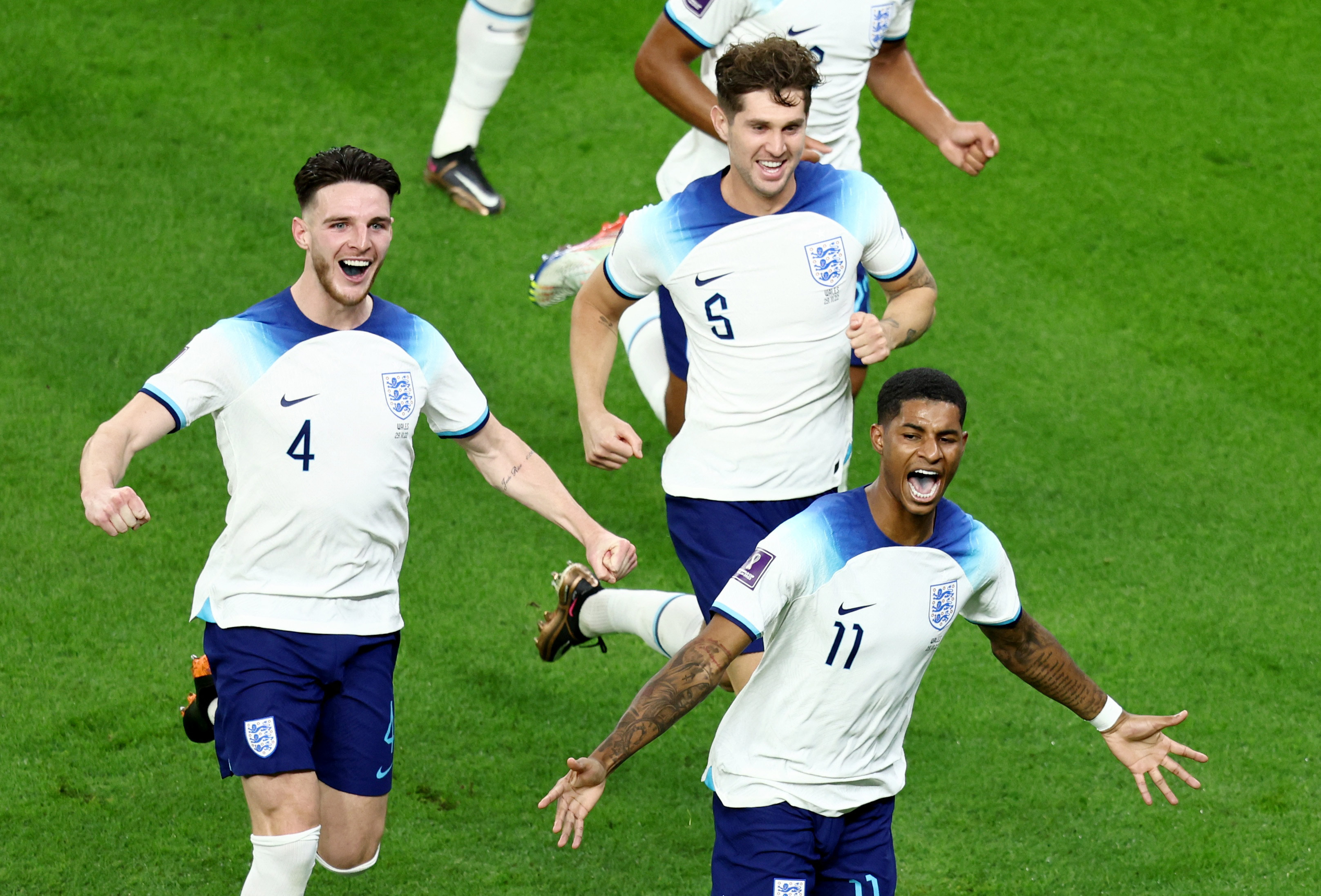England roar into last 16 as Rashford scores twice in 3-0 Wales rout |  Reuters