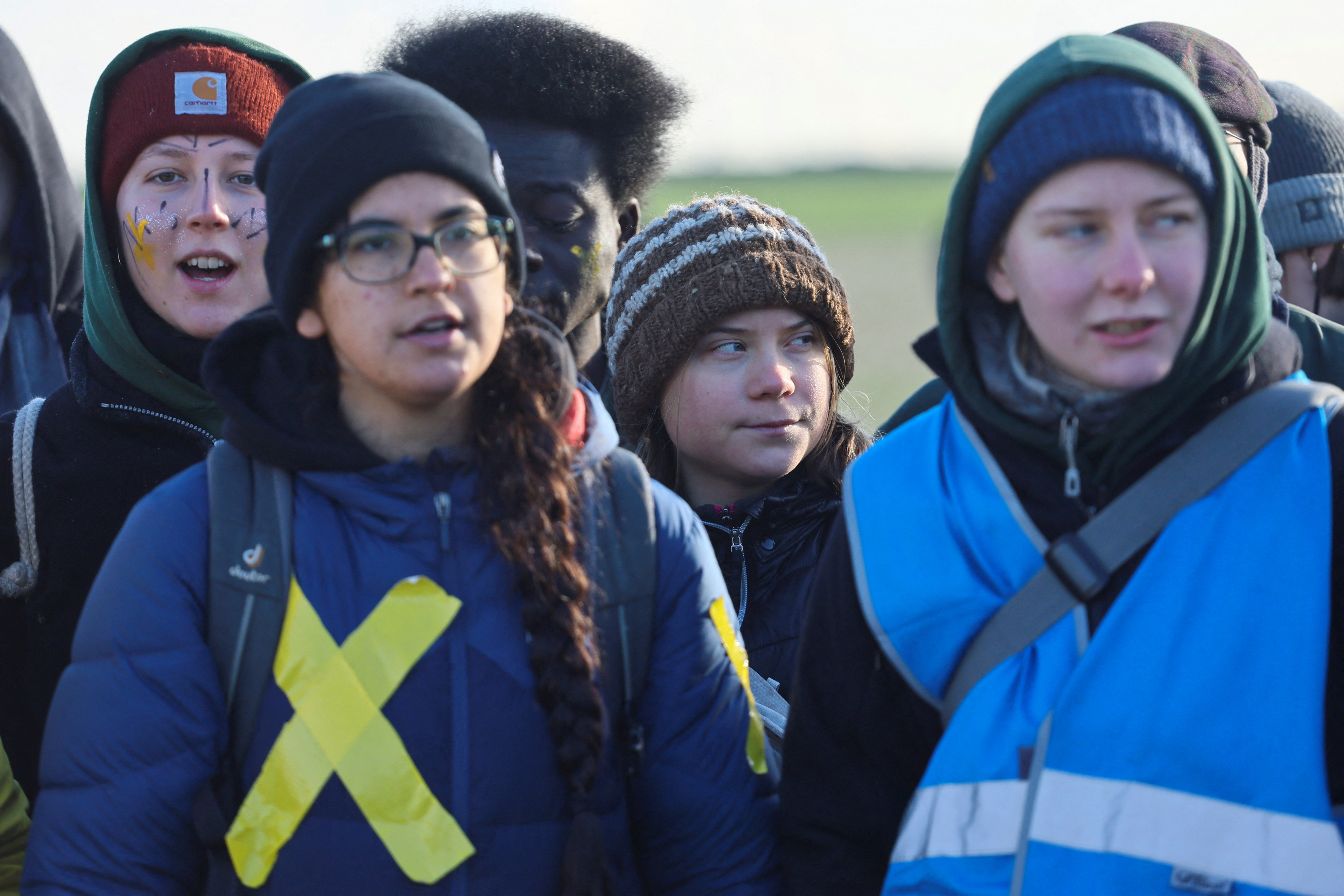 Protest against the expansion of the Garzweiler open-cast lignite mine of Germany's utility RWE to Luetzerath