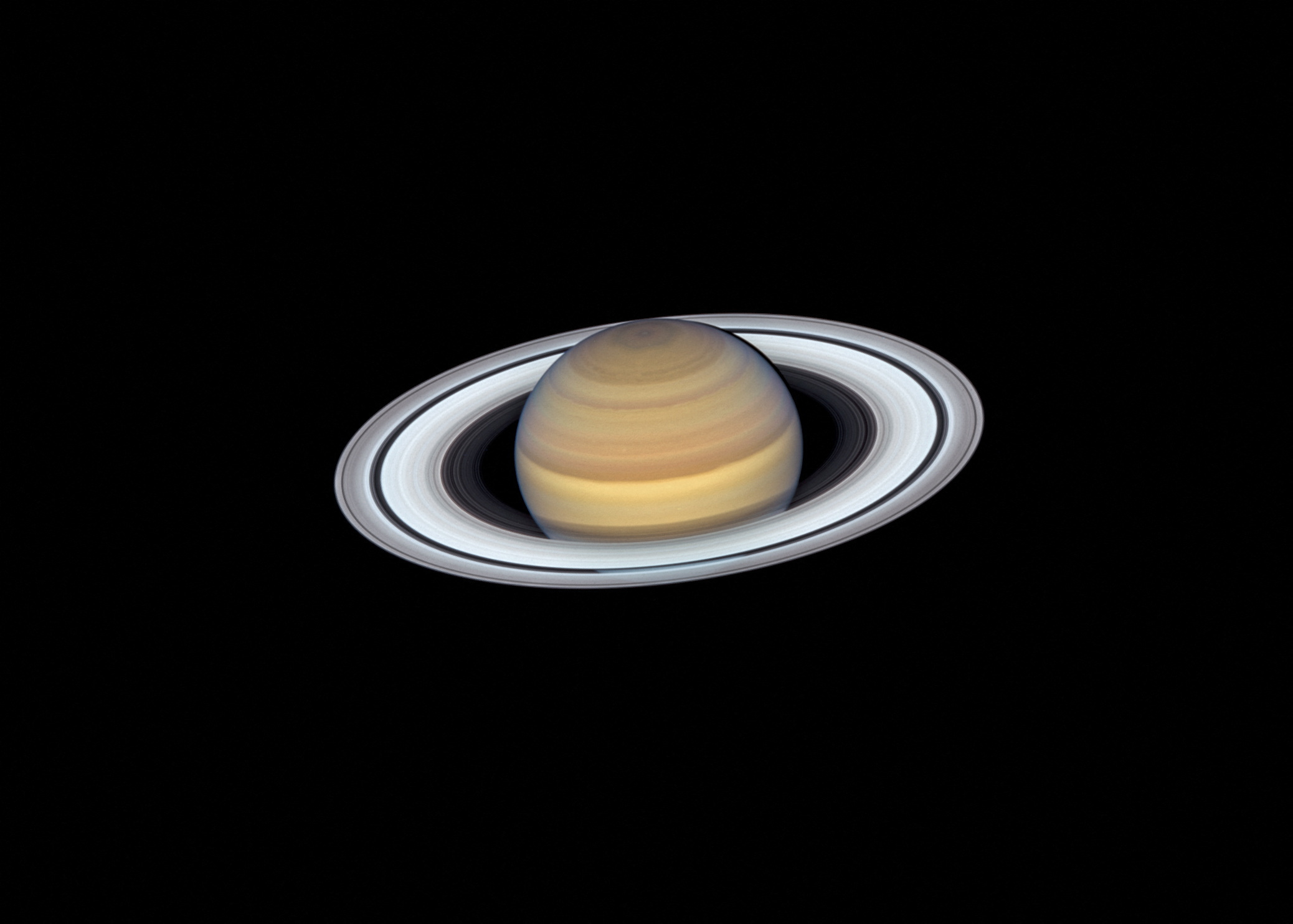 Saturn’s rings are seen as viewed by NASA’s Cassini spacecraft