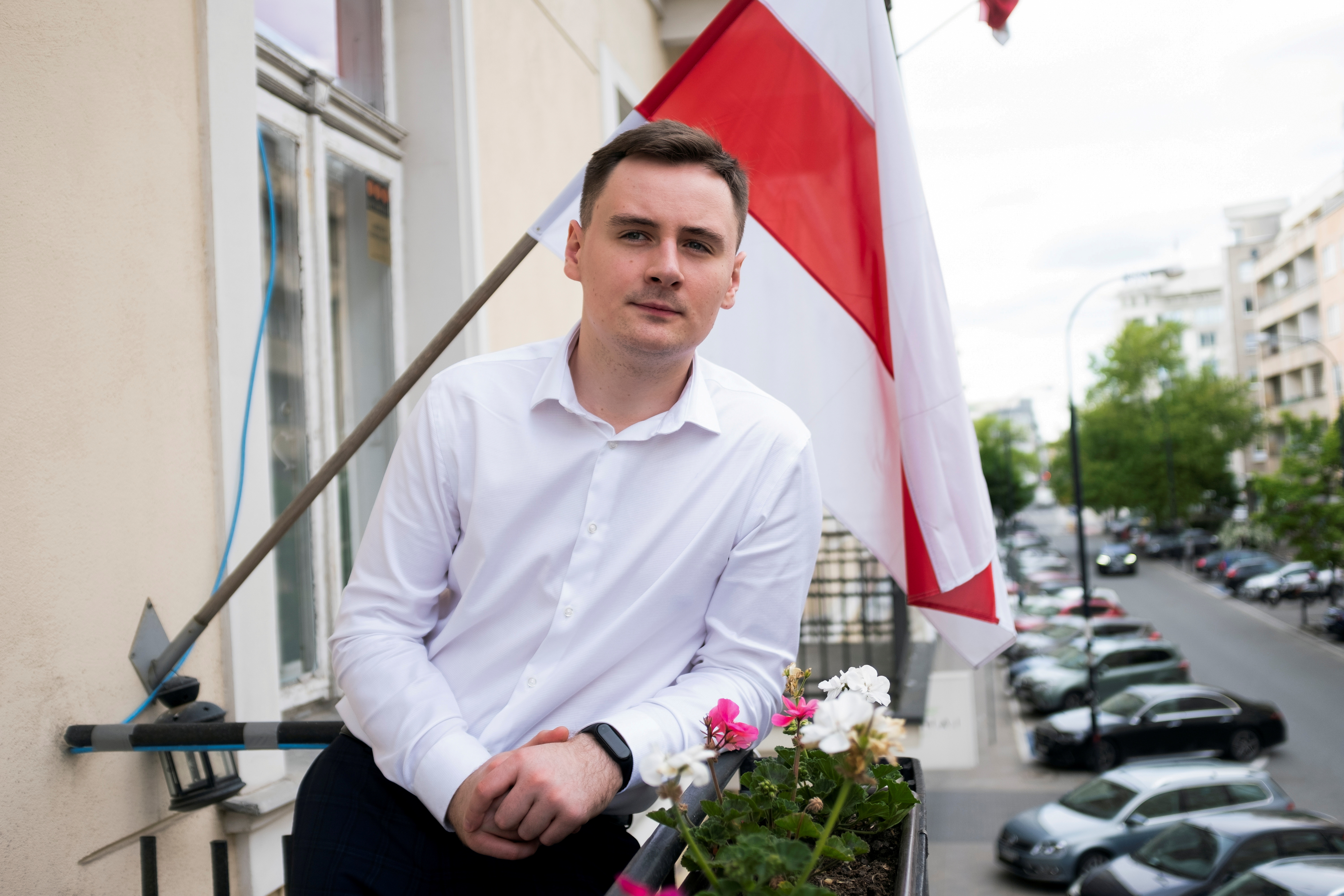 Warsaw-based Belarusian blogger Stsiapan Putsila is pictured at NEXTA office in Warsaw, Poland May 24, 2021. REUTERS/Kuba Stezycki/File Photo