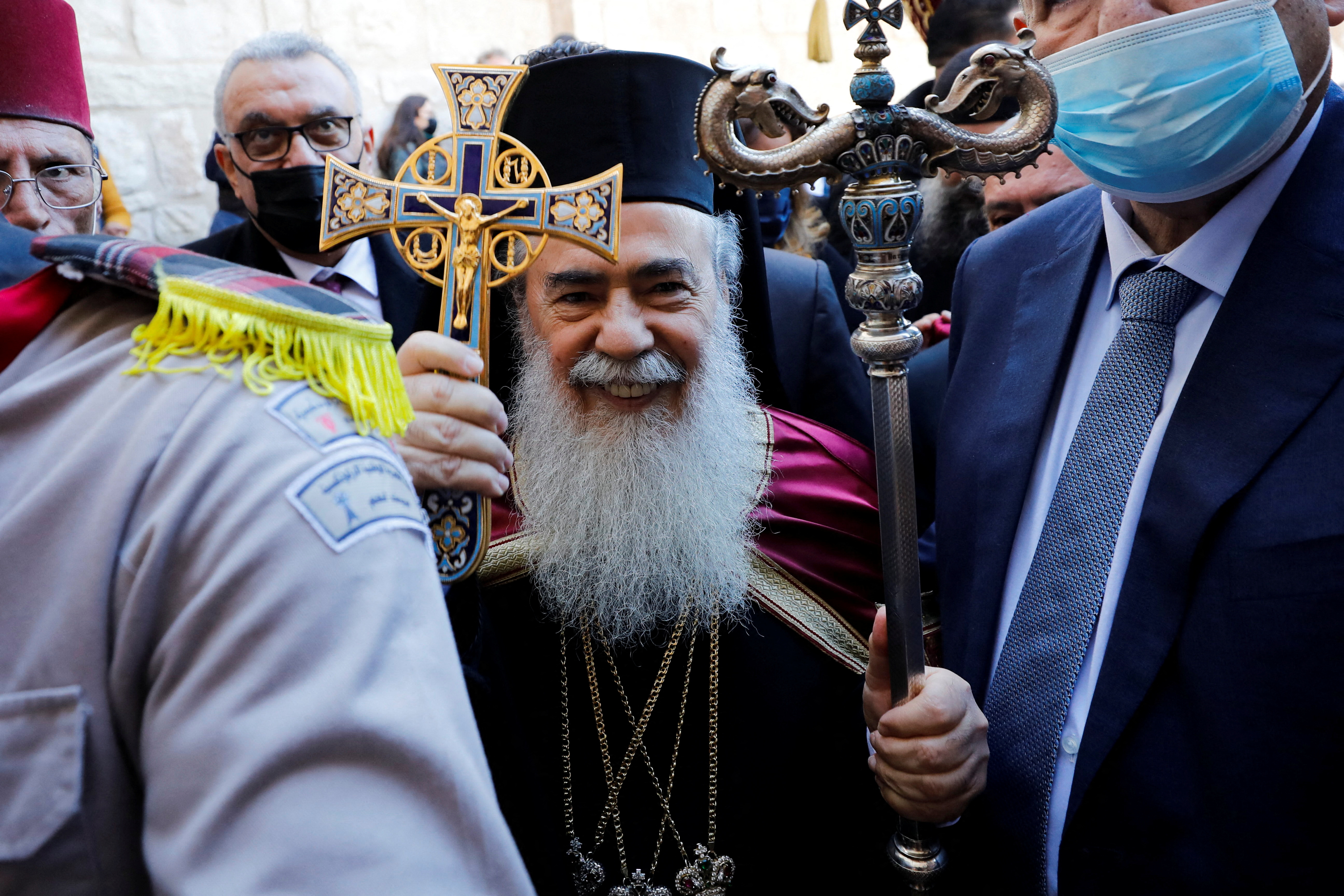 Greek Orthodox Patriarch of Jerusalem Theophilos III in Bethlehem