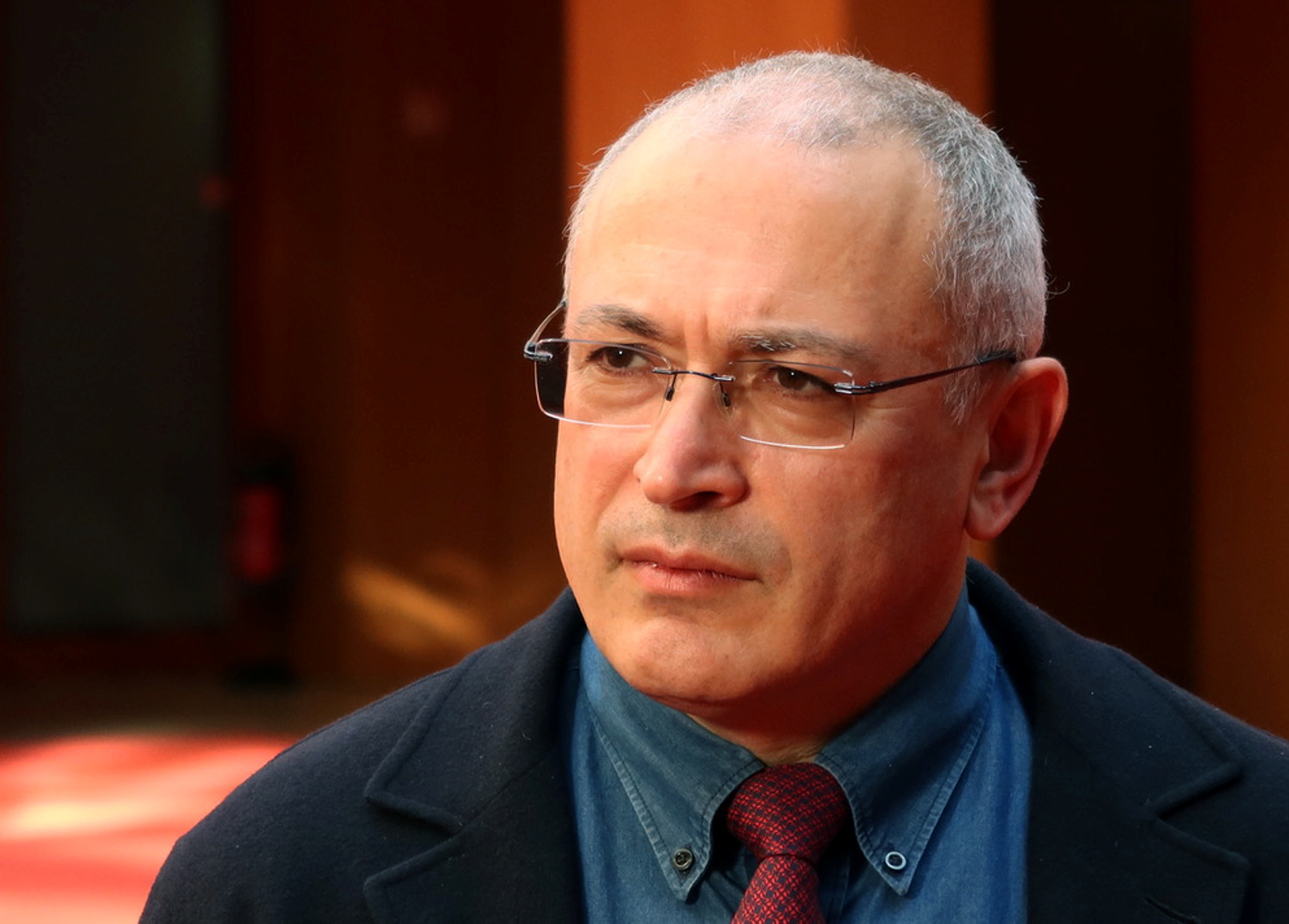 Exiled opposition activist Mikhail Khodorkovsky answers questions during a Reuters Interview in Berlin