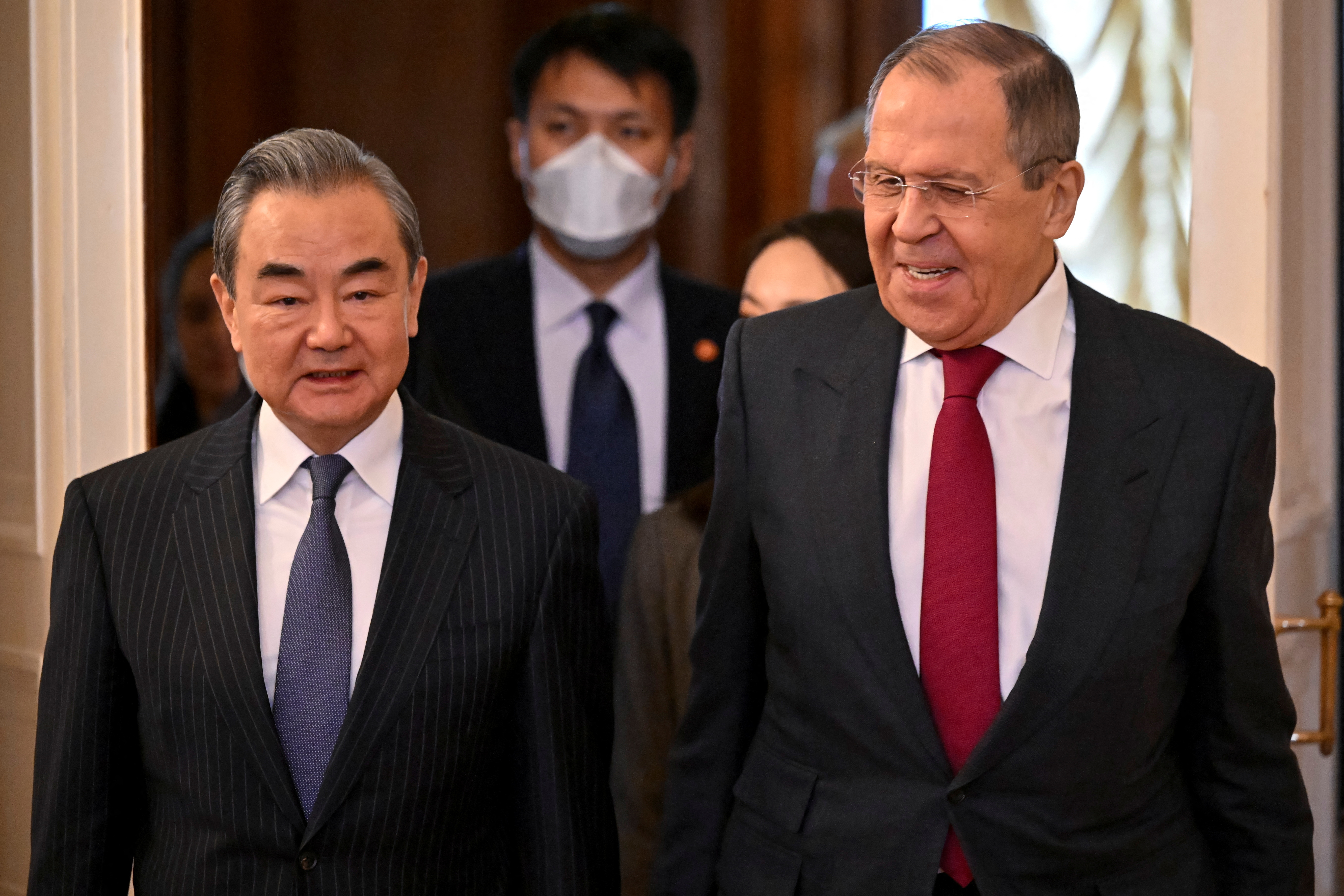 Russia's Foreign Minister Sergei Lavrov meets with China's top diplomat Wang Yi in Moscow