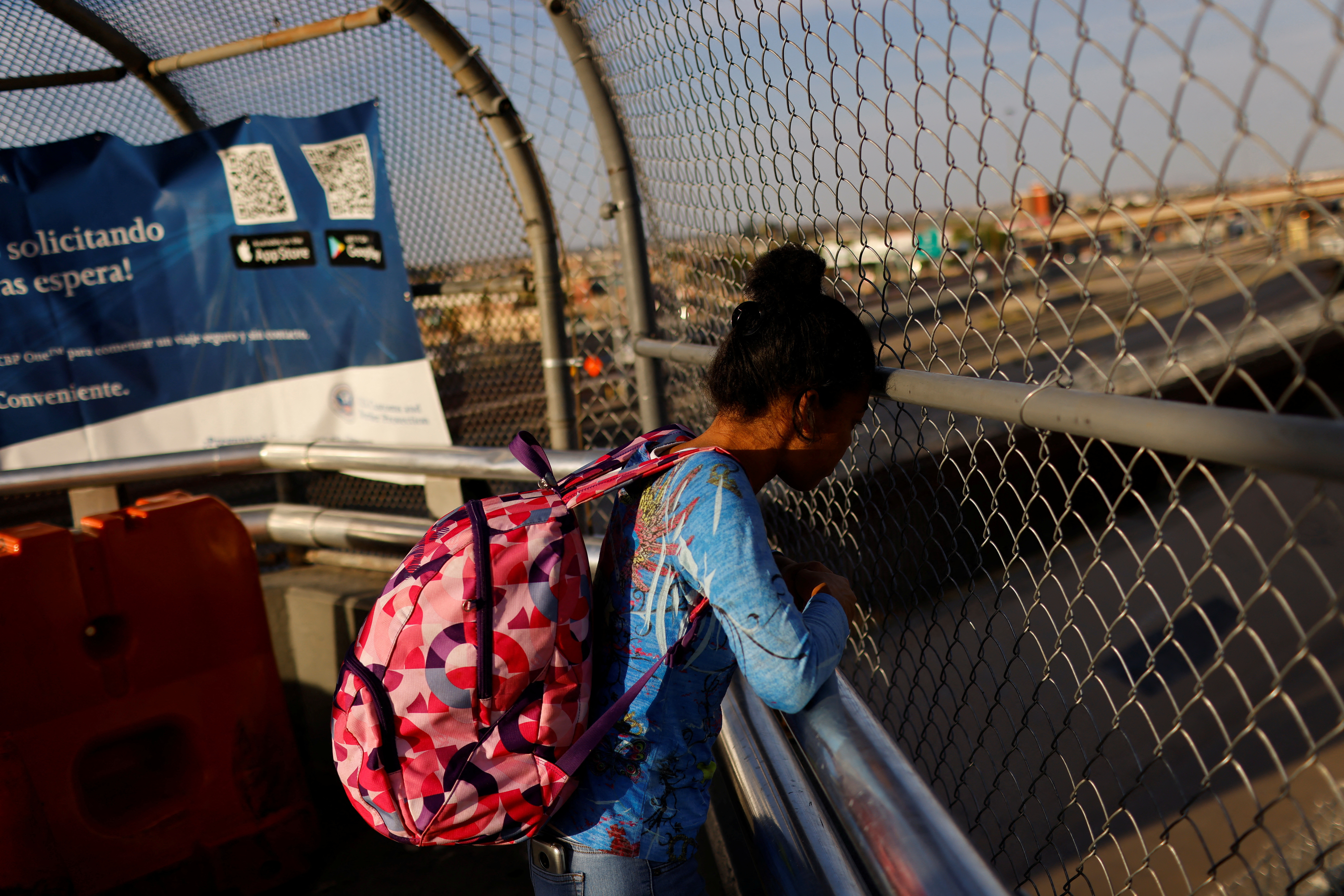 Migrants seeking asylum in the U.S., gather at the Paso Del Norte international in Ciudad Juarez