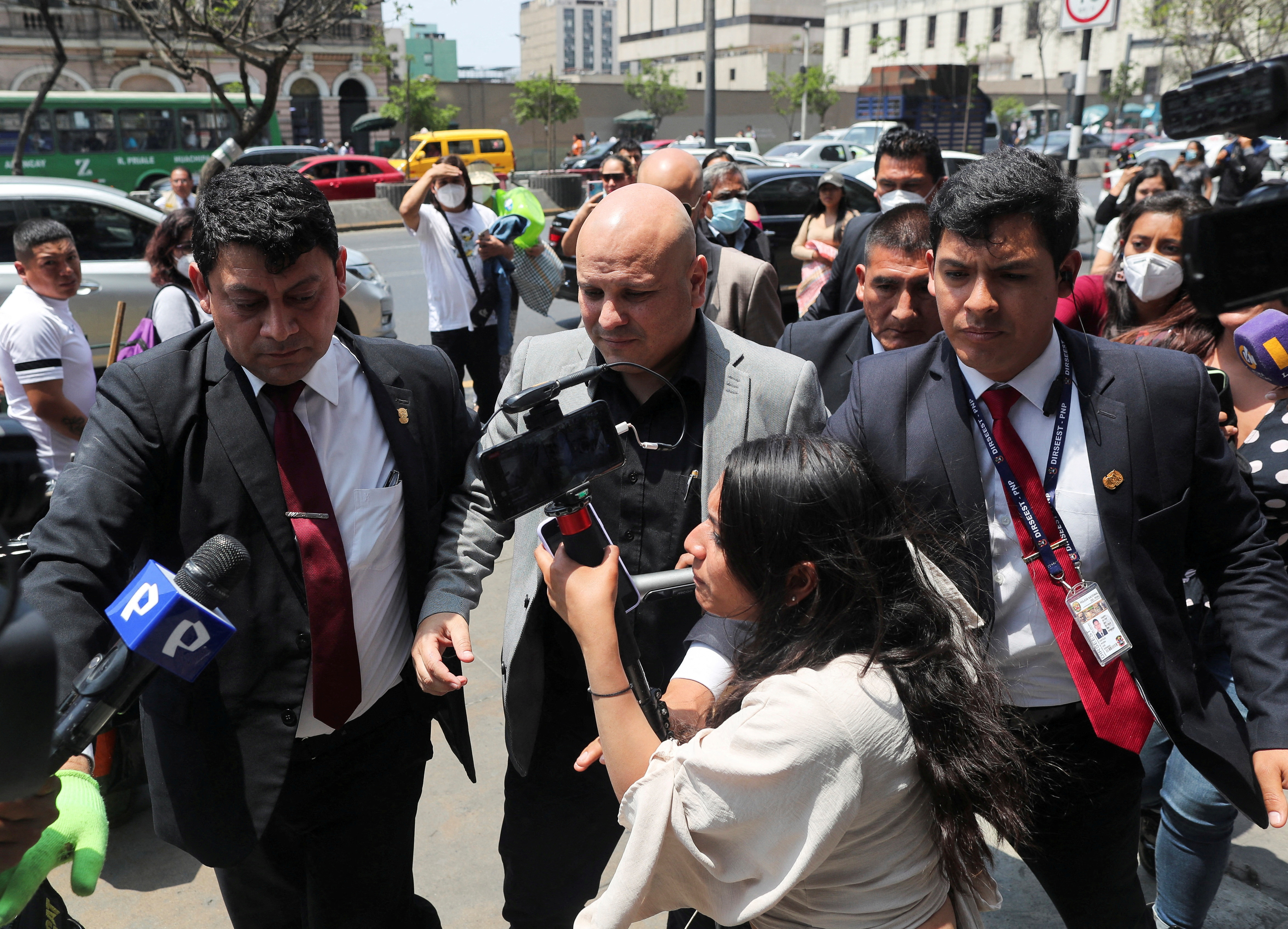 Alejandro Salas, Labour Minister during Castillo's government, arrives at the prosecutor's office, in Lima