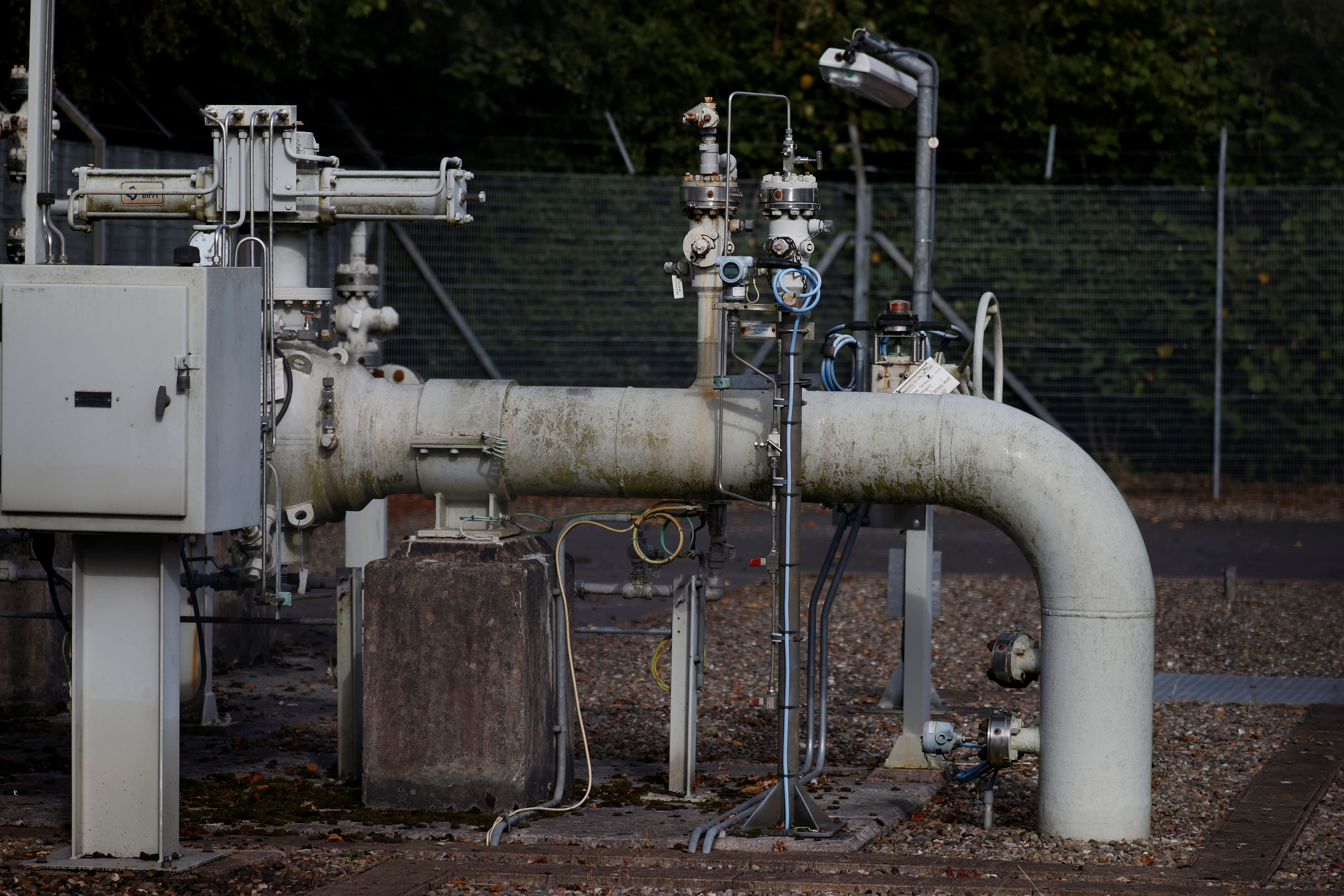 FILE PHOTO - A section of gas pipeline is seen at a National Grid facility near Knutsford