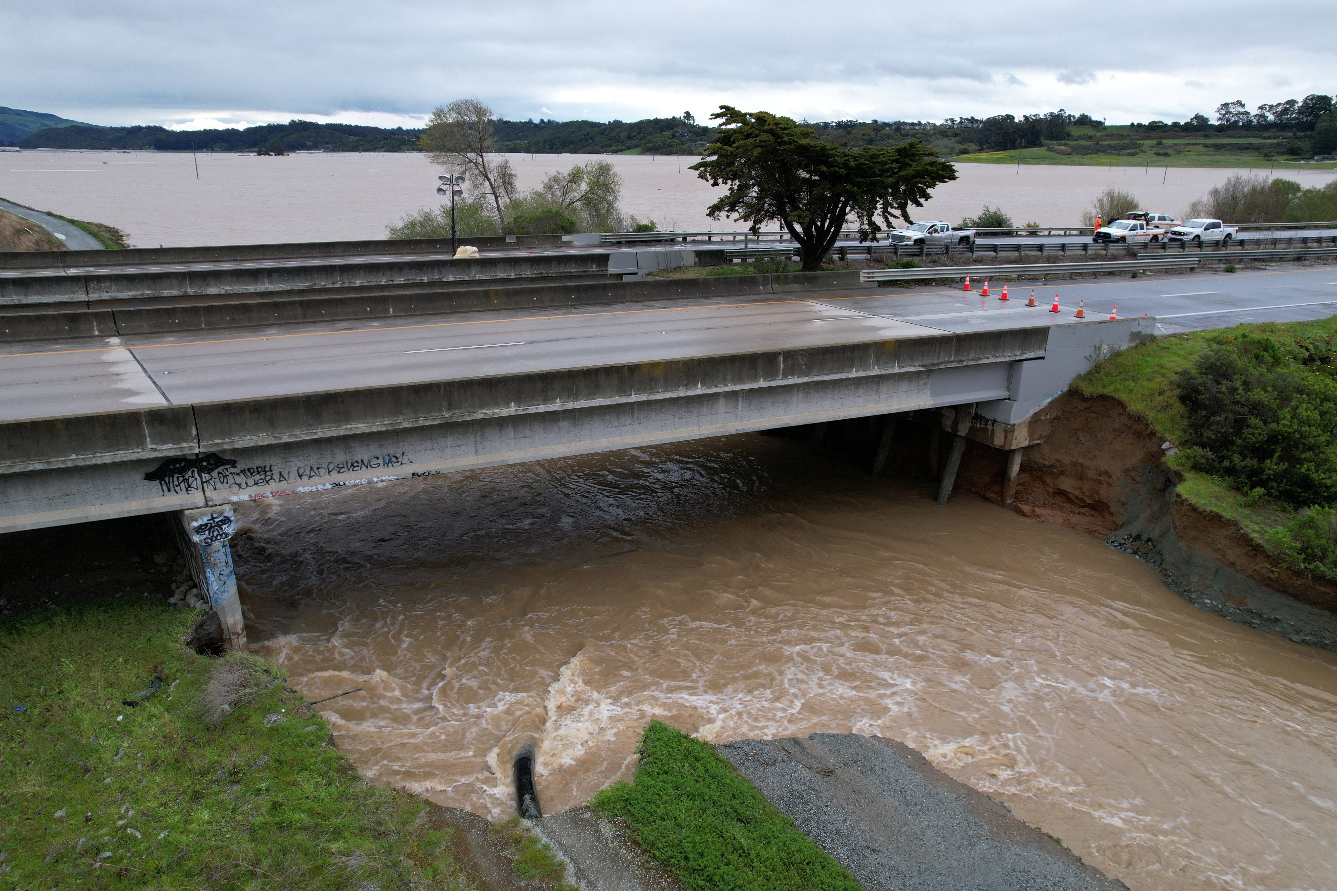 Officials monitoring California county crossing for flood damage