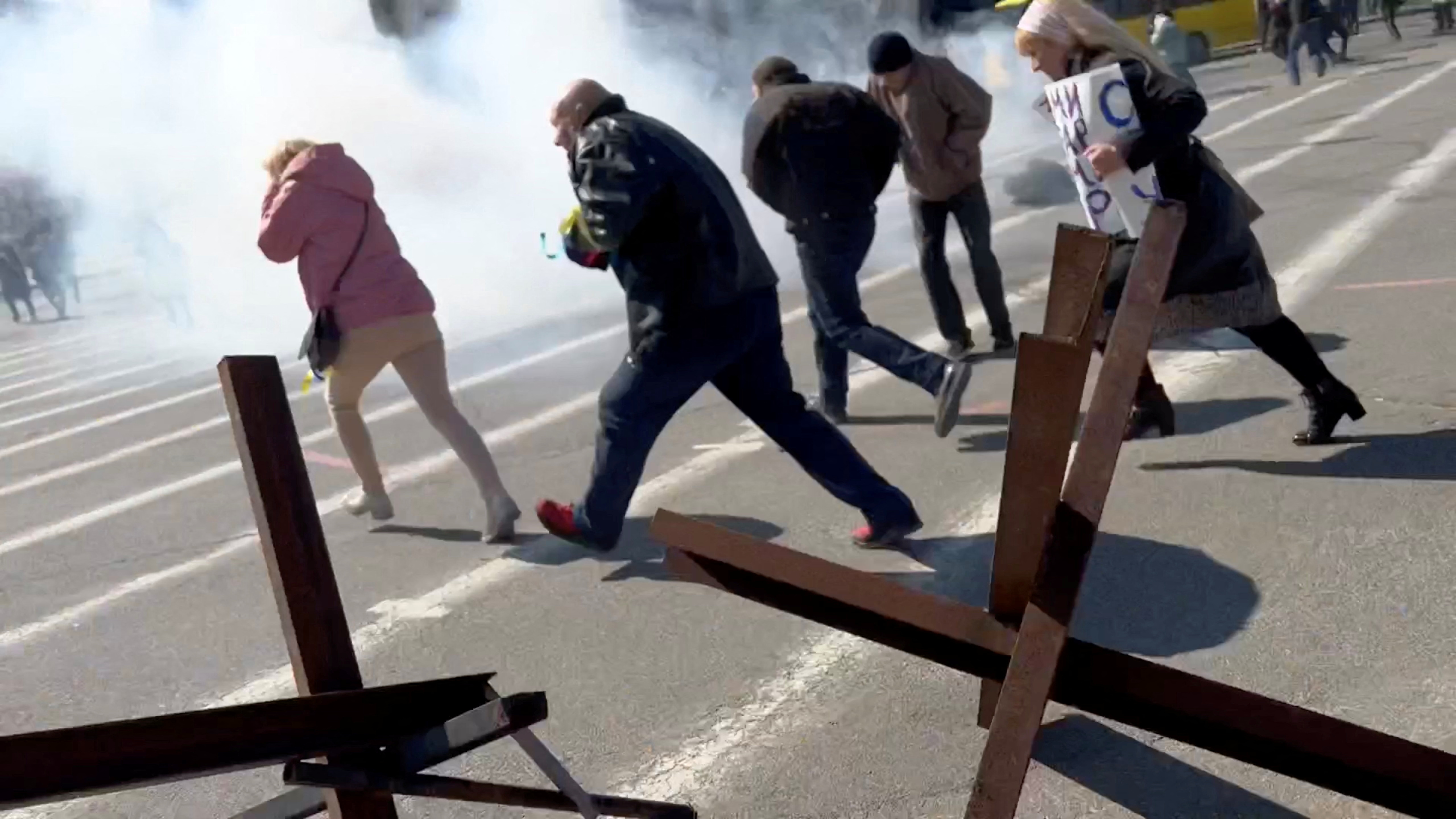 Ukraine says Russian troops violently dispersed Kherson anti-occupation rally