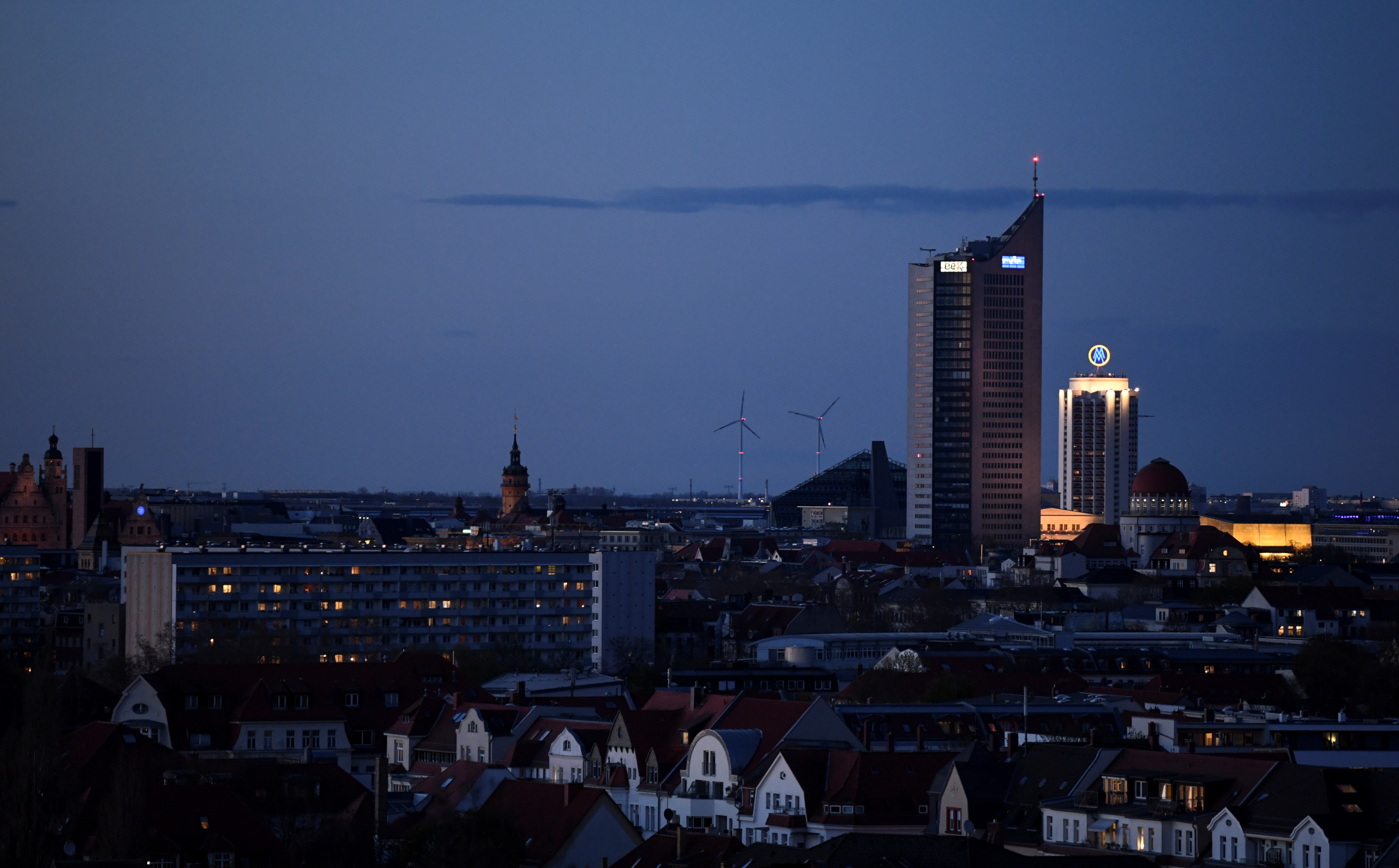 The headquarters of the European Energy Exchange (EEX), world's biggest online power trading platform is seen in a centre-of-town high-rise office building in Leipzig