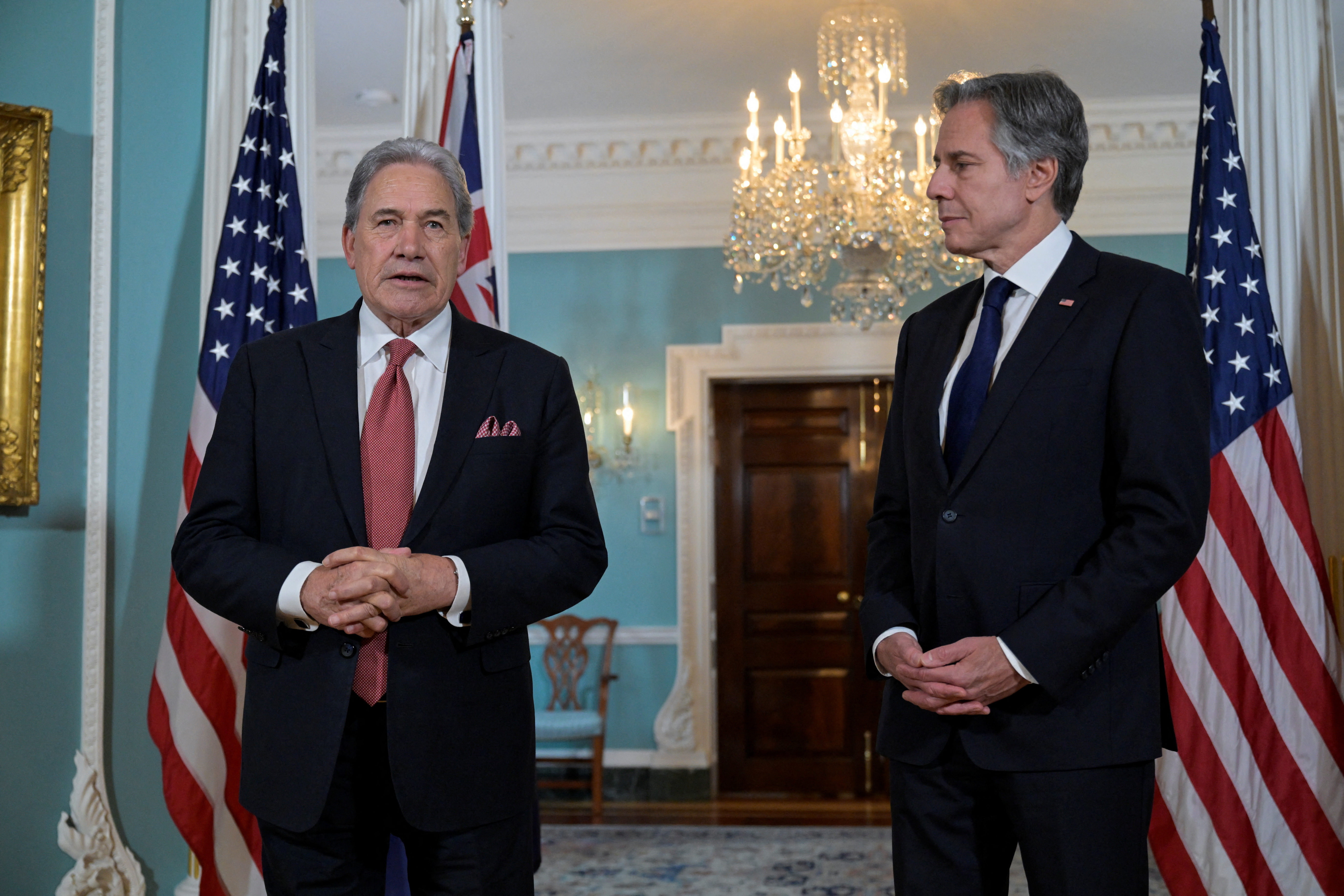 New Zealand Foreign Minister Winston Peters at the U.S. State Department in Washington