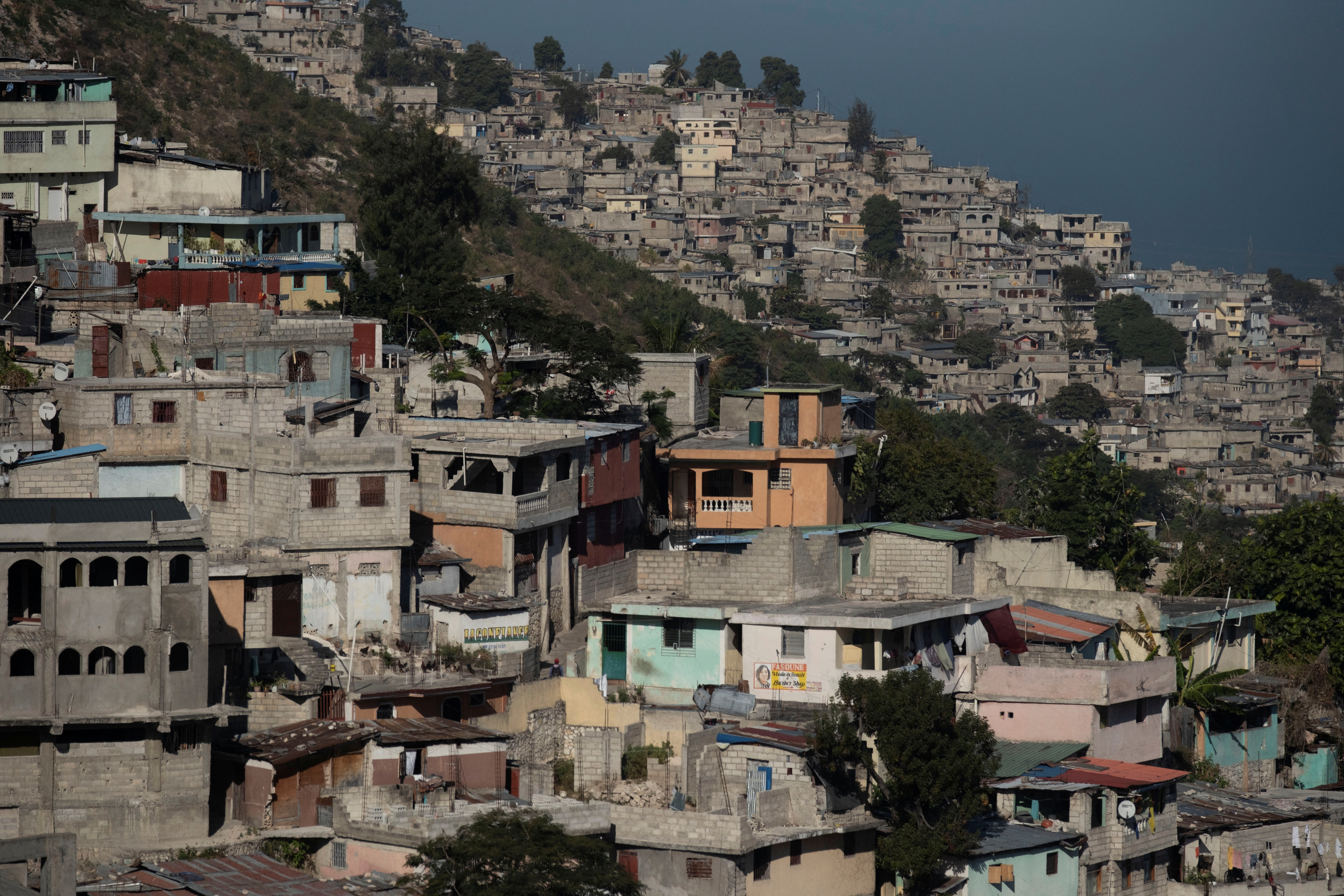 Houses pack a hillside in the Jalousie district of Port-au-Prince.