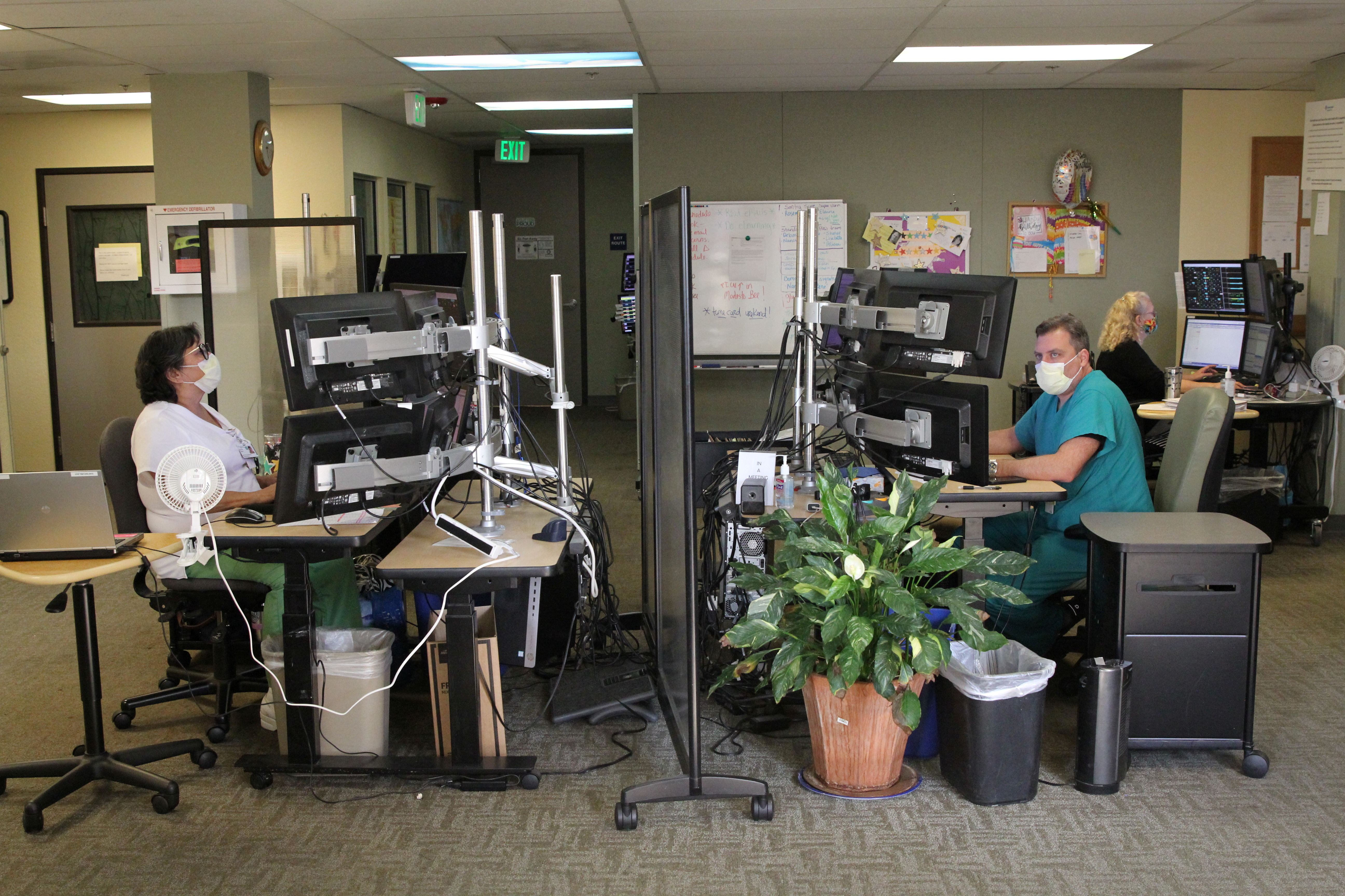 Staff at an eICU in Sacramento, California