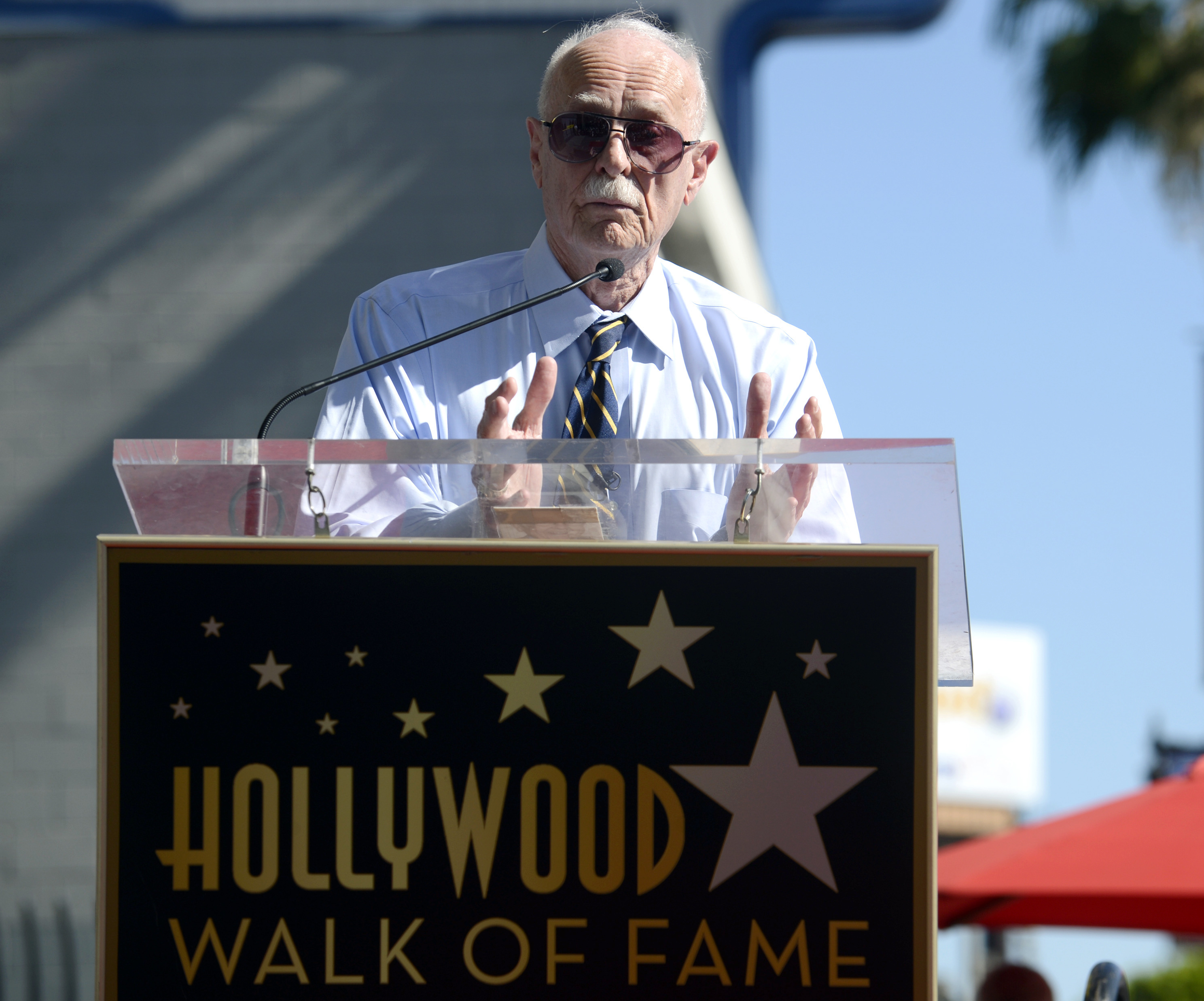 Dabney Coleman speaks at a ceremony where the actor received a star on the Hollywood Walk of Fame in Los Angeles