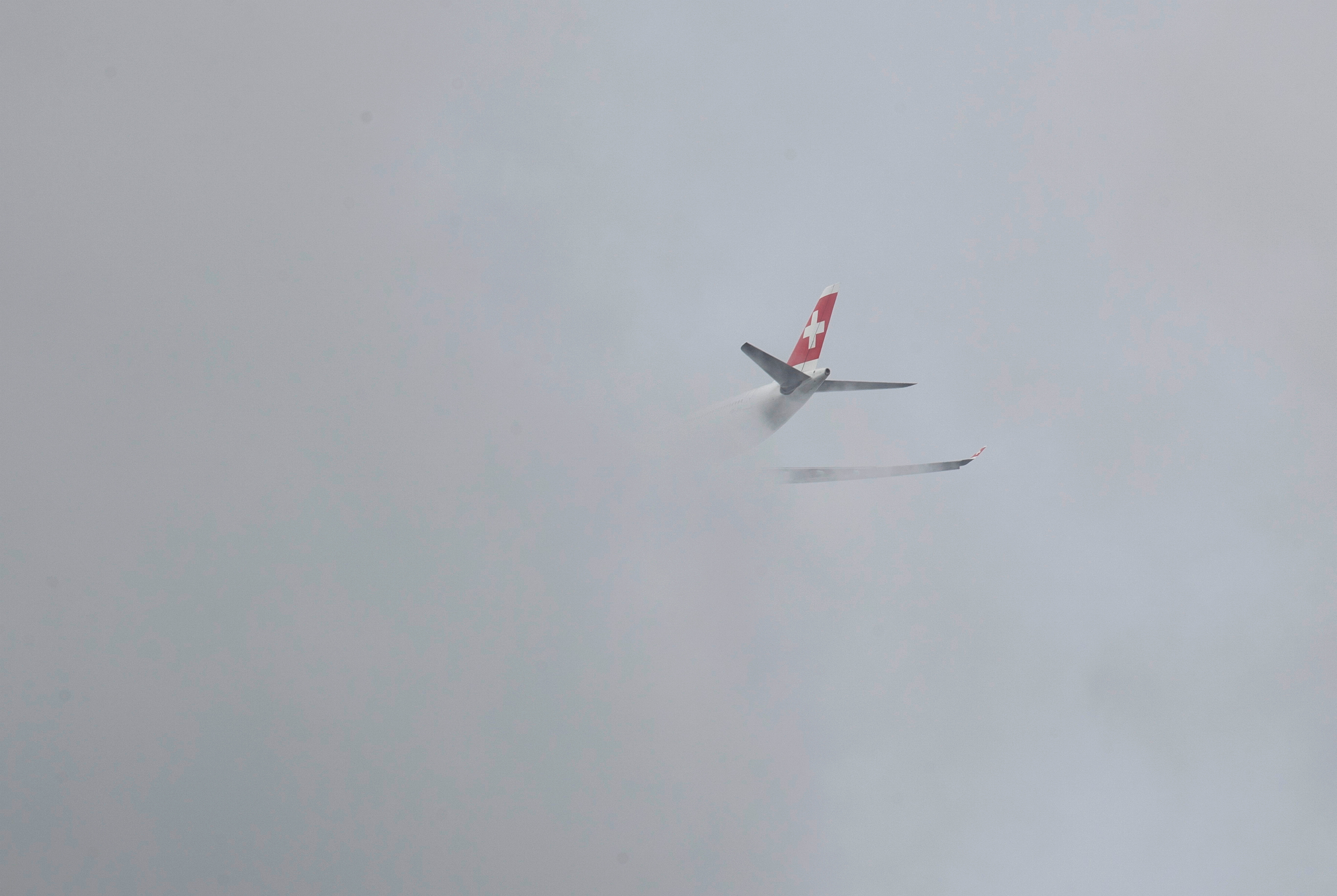 Aircraft of SWISS airlines takes-off in Kloten
