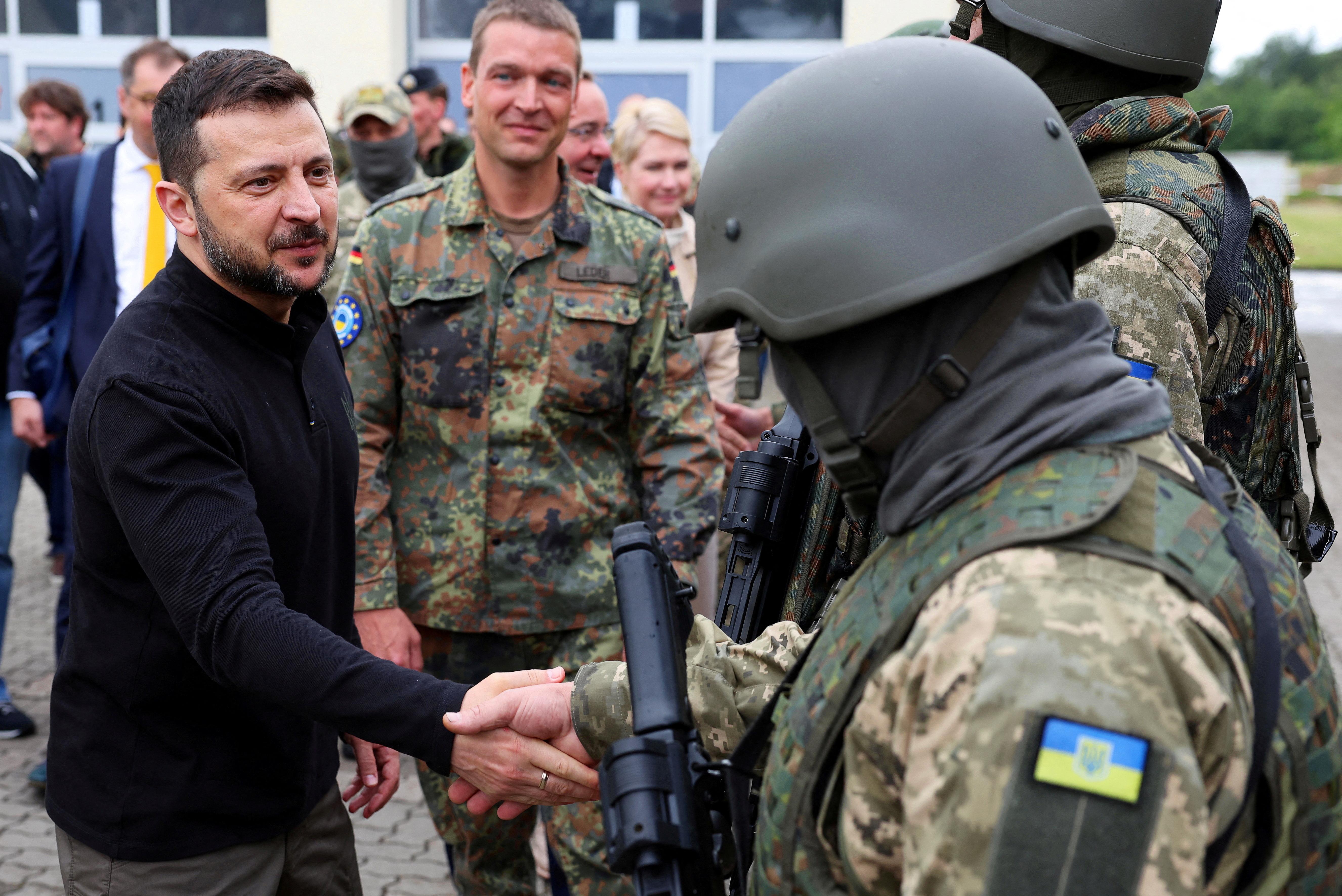 Ukrainian President Volodymyr Zelenskiy visit to a military training area