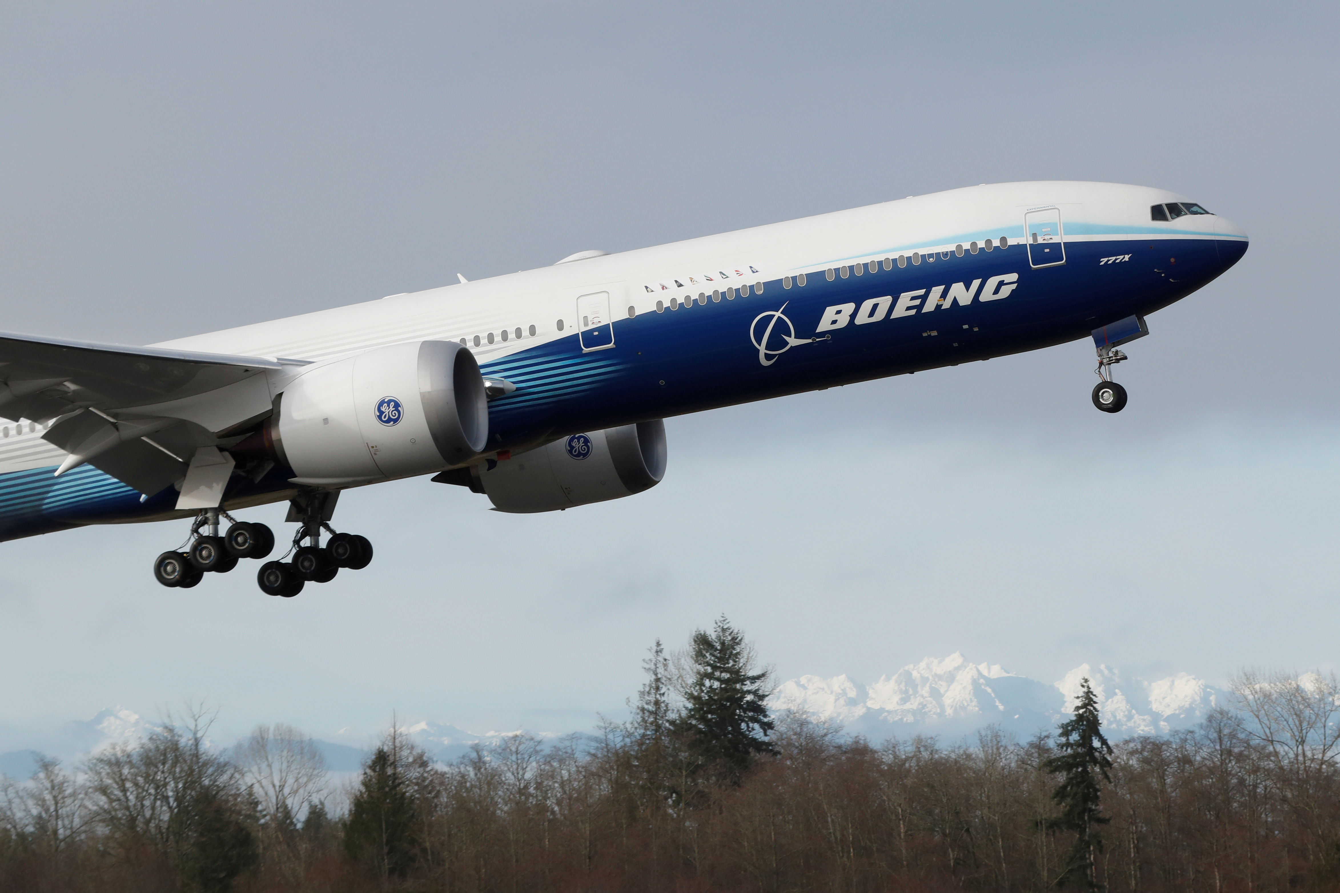 Boeing stages the first flight of its 777X plane outside Seattle