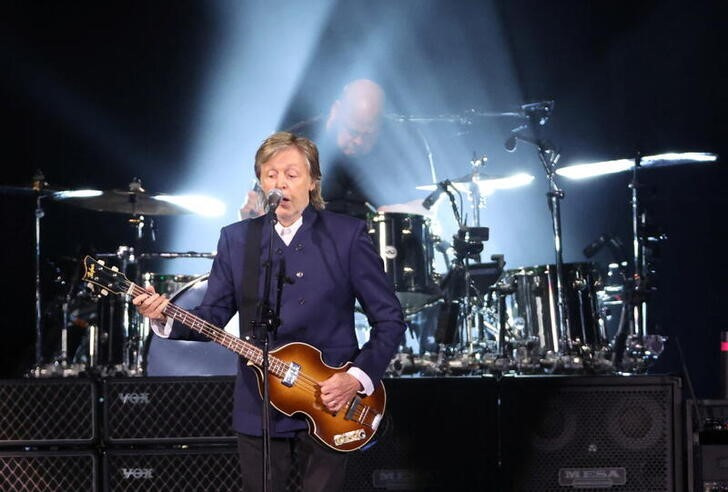 Musician Paul McCartney performs during his Got Back tour at SoFi Stadium in Inglewood
