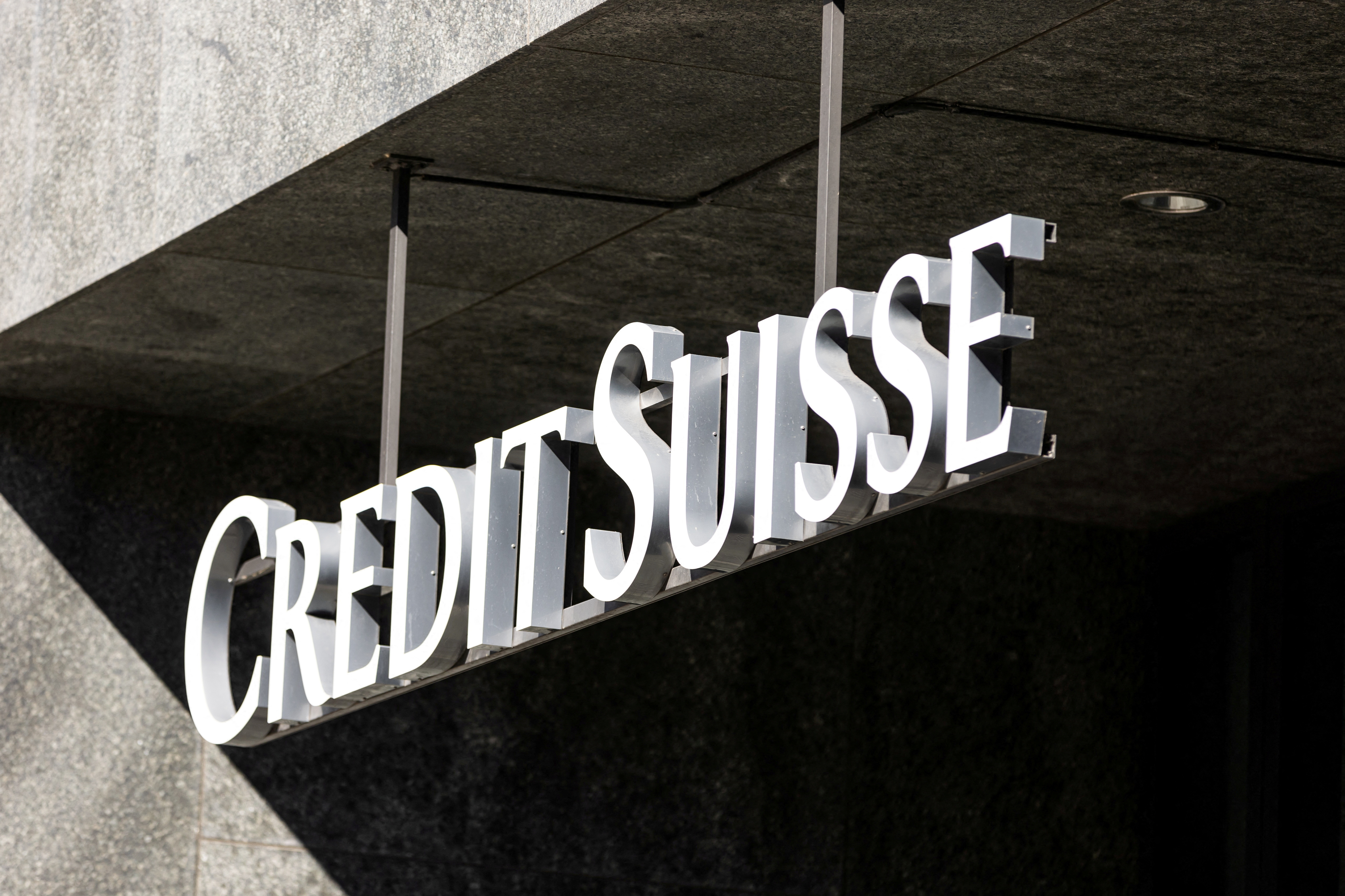 Credit Suisse logo on a building