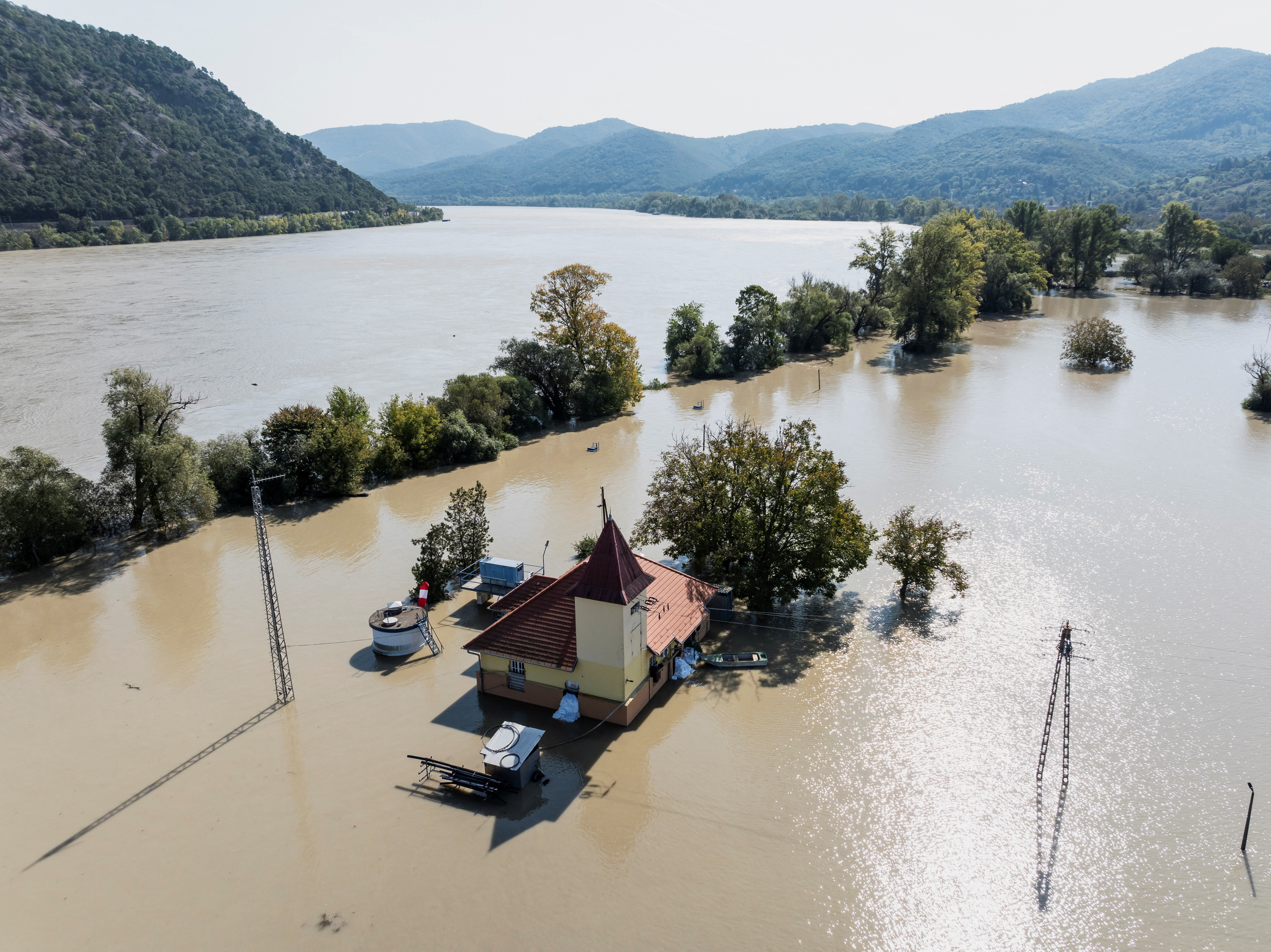 Flooding Danube in Hungary